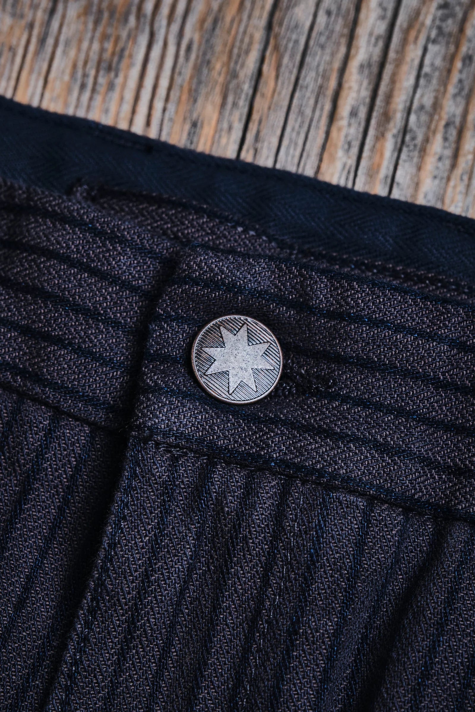 Freenote Cloth Deck Pant Straight Fit - Indigo Herringbone Dobby