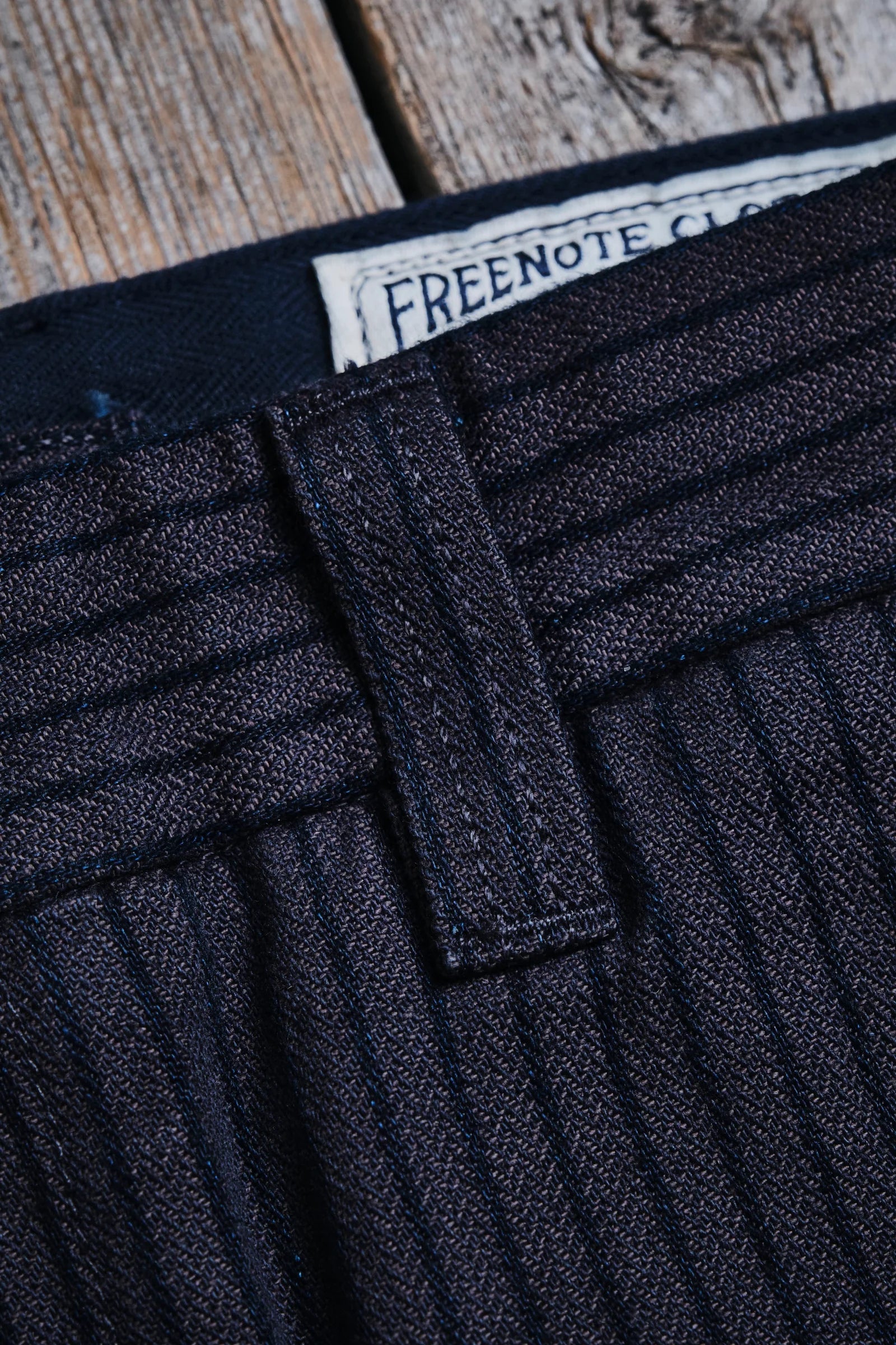 Freenote Cloth Deck Pant Straight Fit - Indigo Herringbone Dobby