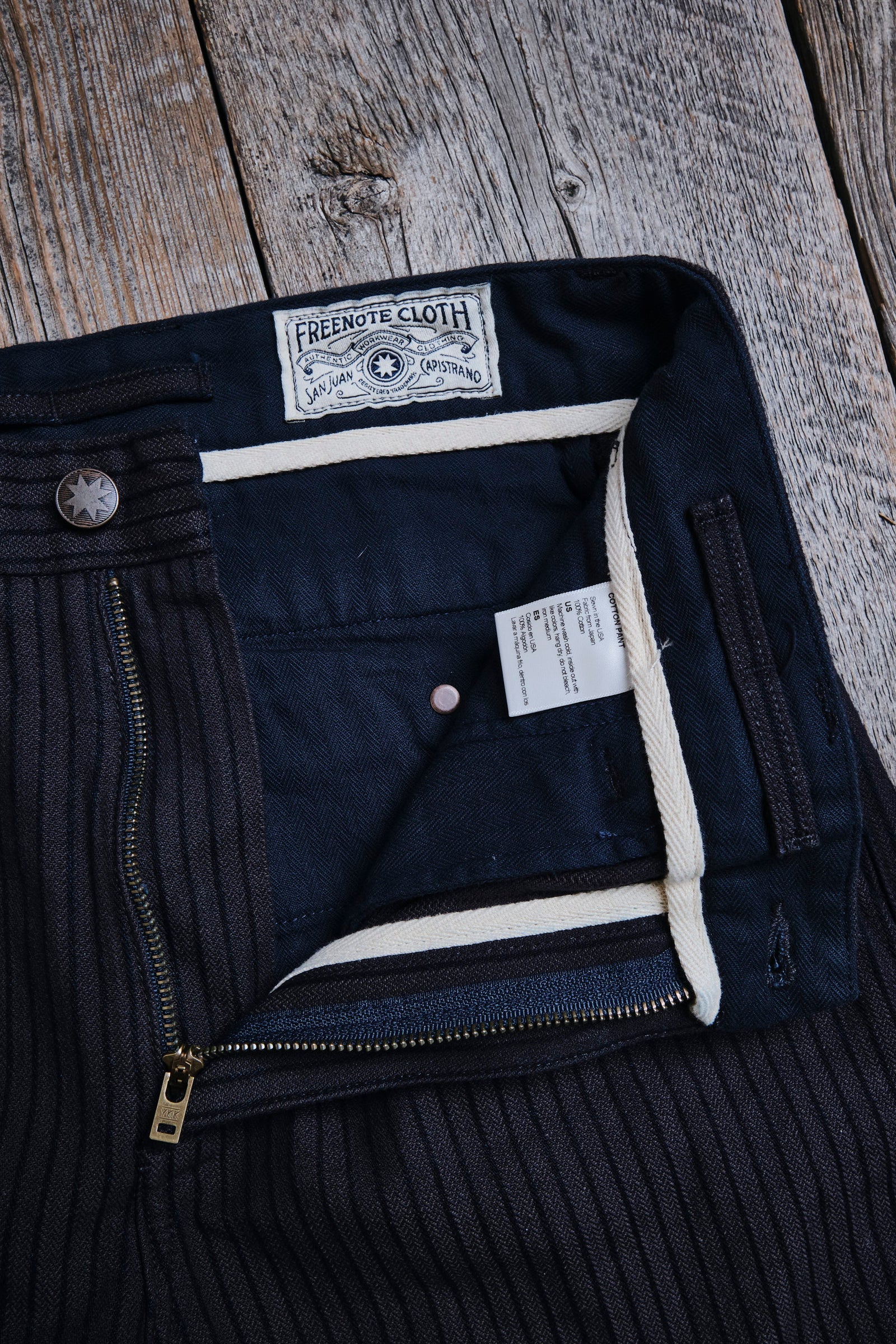 Freenote Cloth Deck Pant Straight Fit - Indigo Herringbone Dobby