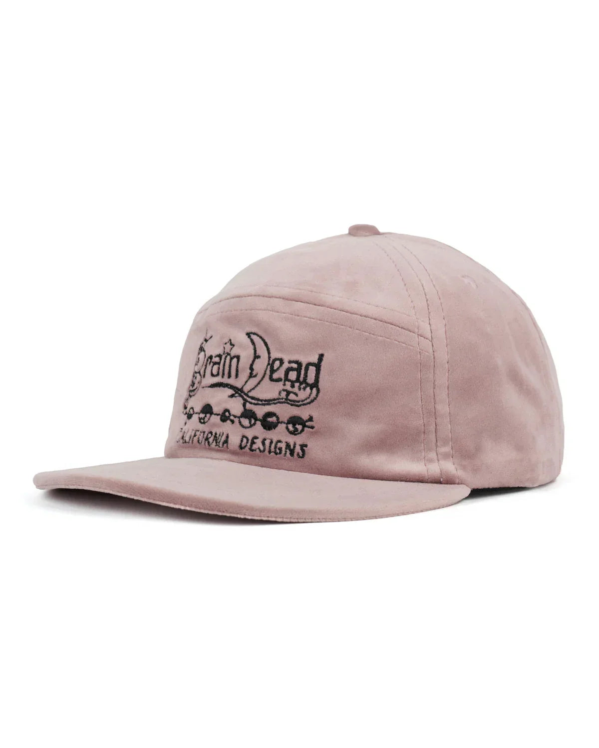 Brain Dead Velveteen Curved Front 6 Panel Hat - Pink