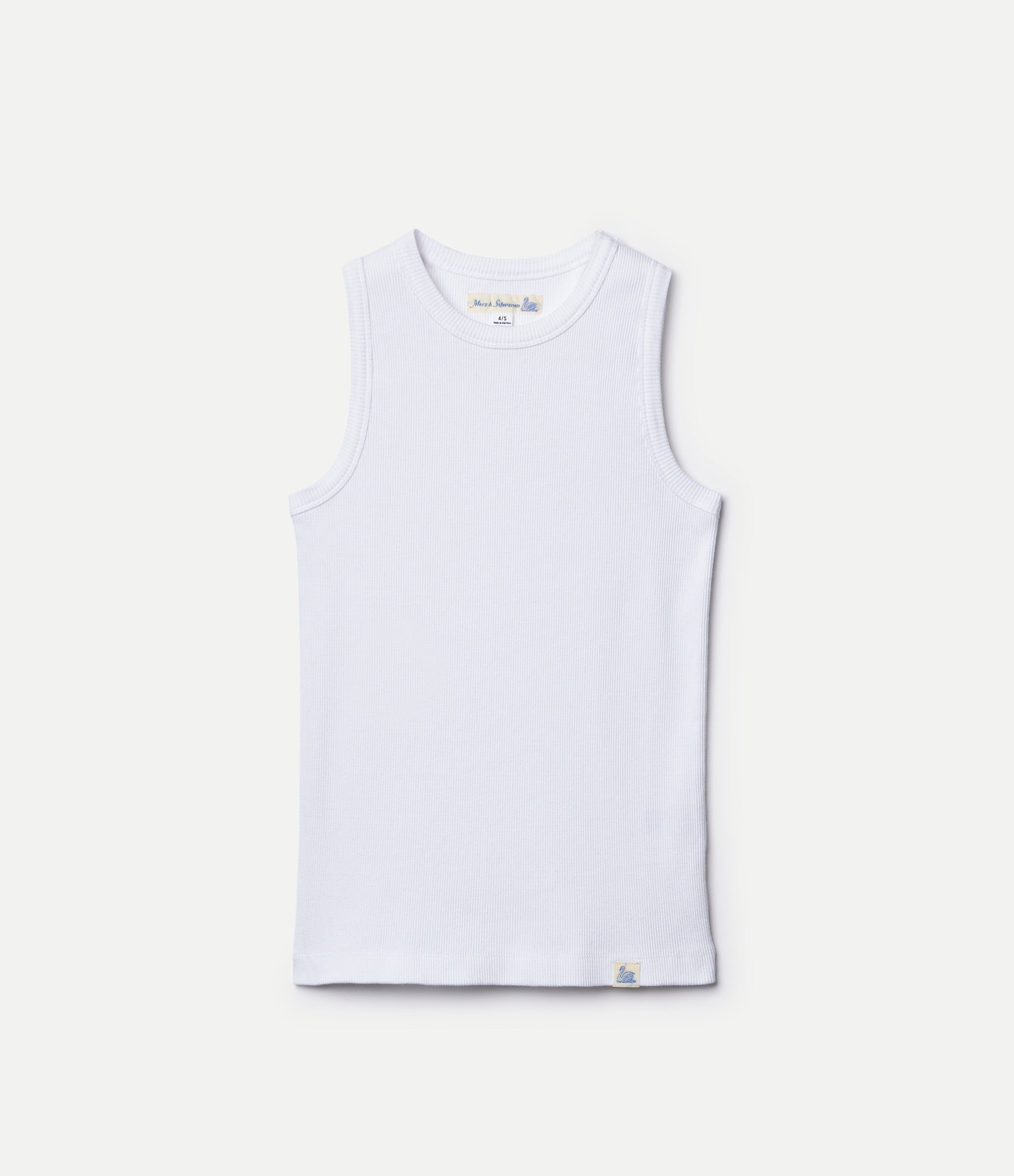 Merz b. Schwanen Ribbed Cotton Tank Top - White