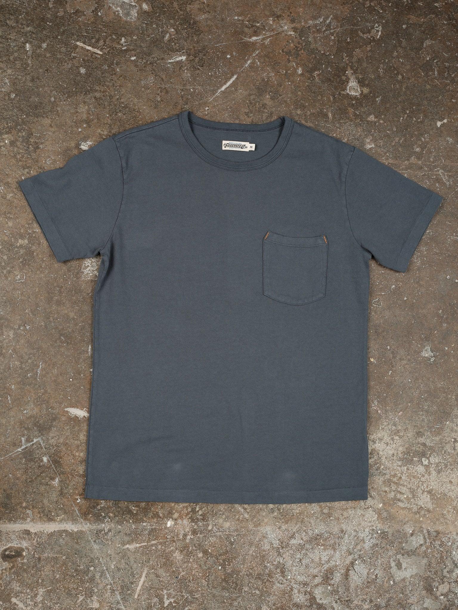 Heavyweight 13oz Pocket Tee - Faded Blue - Guilty Party