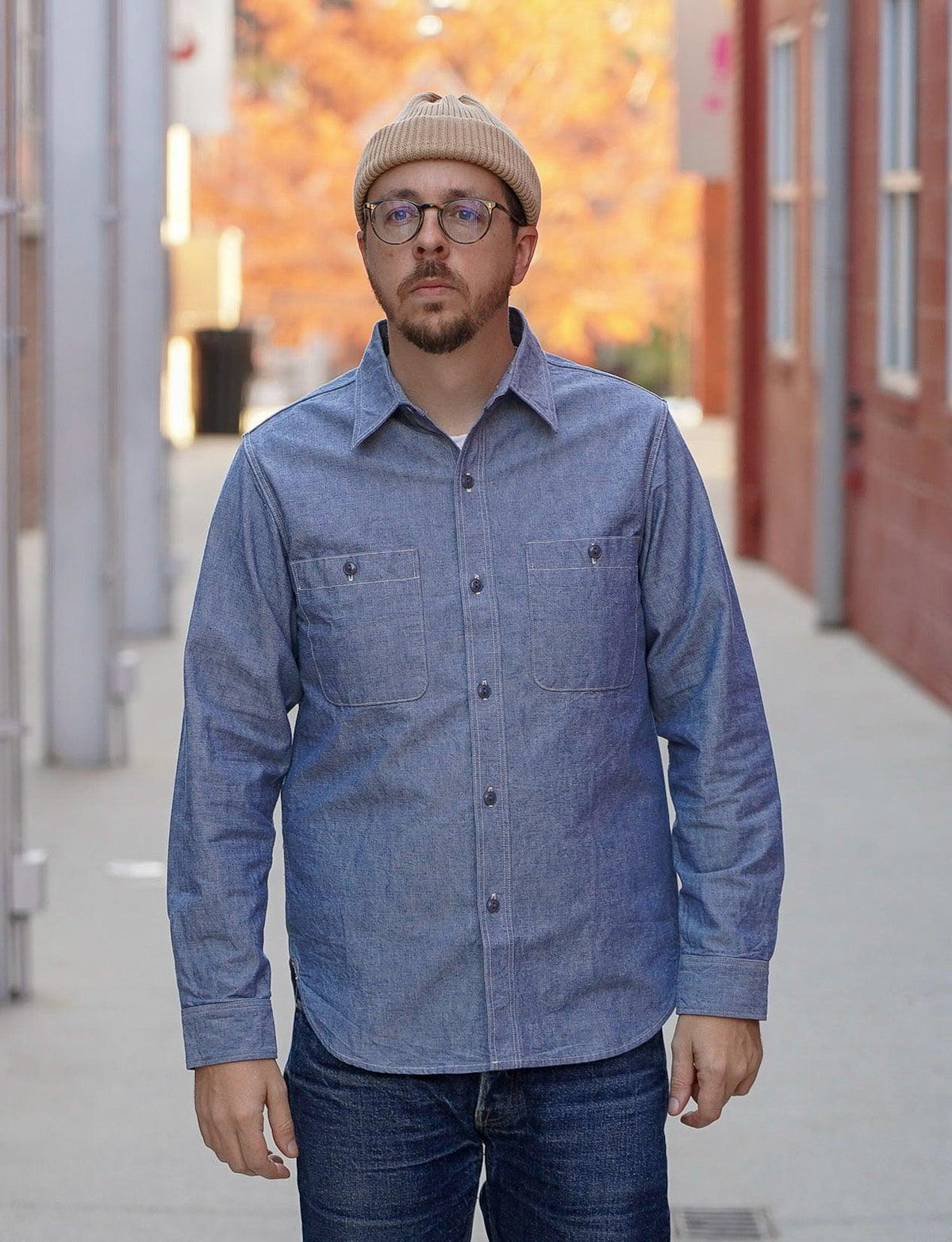 Fullcount Heavy Duty Chambray Shirt - Indigo Blue | Guilty Party