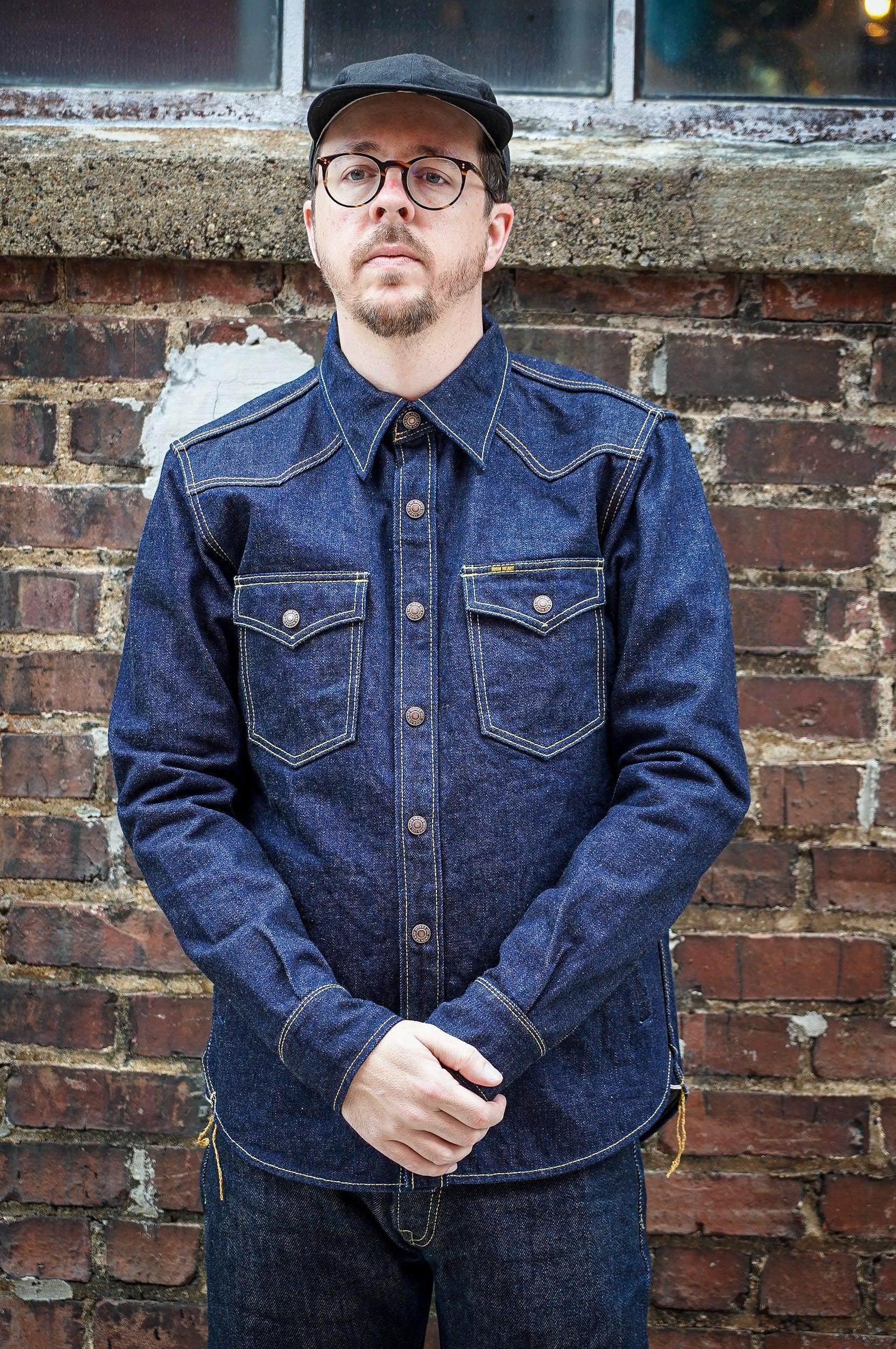 Iron Heart IHSH-292-IND 18oz Vintage Selvedge Denim CPO Shirt - Indigo - Guilty Party