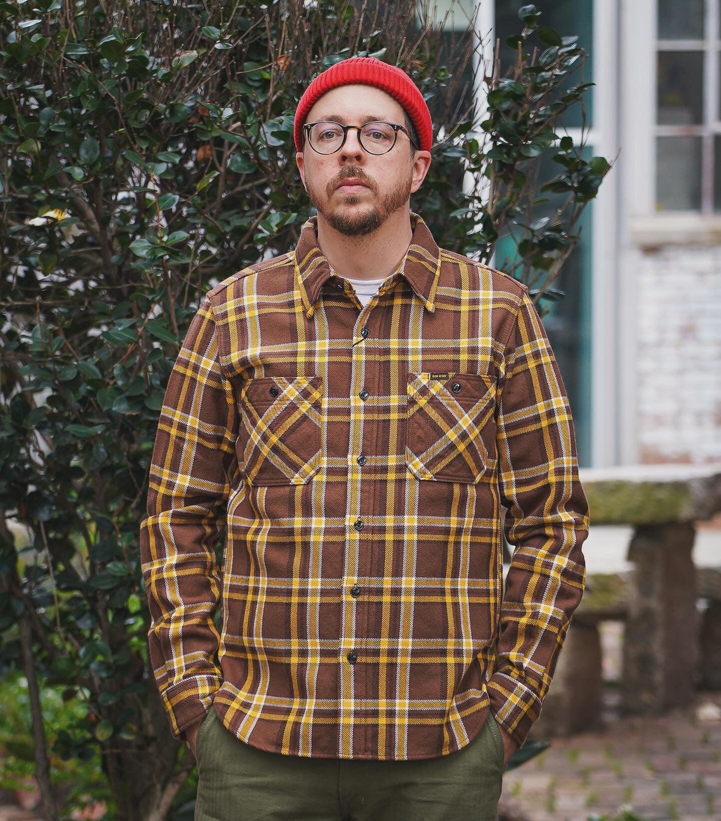 Iron Heart IHSH-378-BRN Ultra Heavy Flannel Crazy Check Work Shirt - Brown - Guilty Party