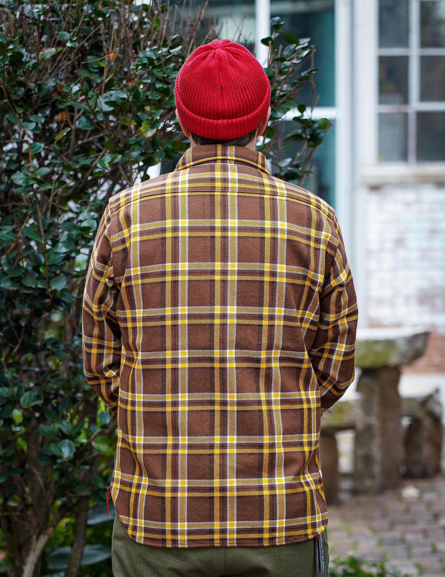 Iron Heart IHSH-378-BRN Ultra Heavy Flannel Crazy Check Work Shirt - Brown - Guilty Party