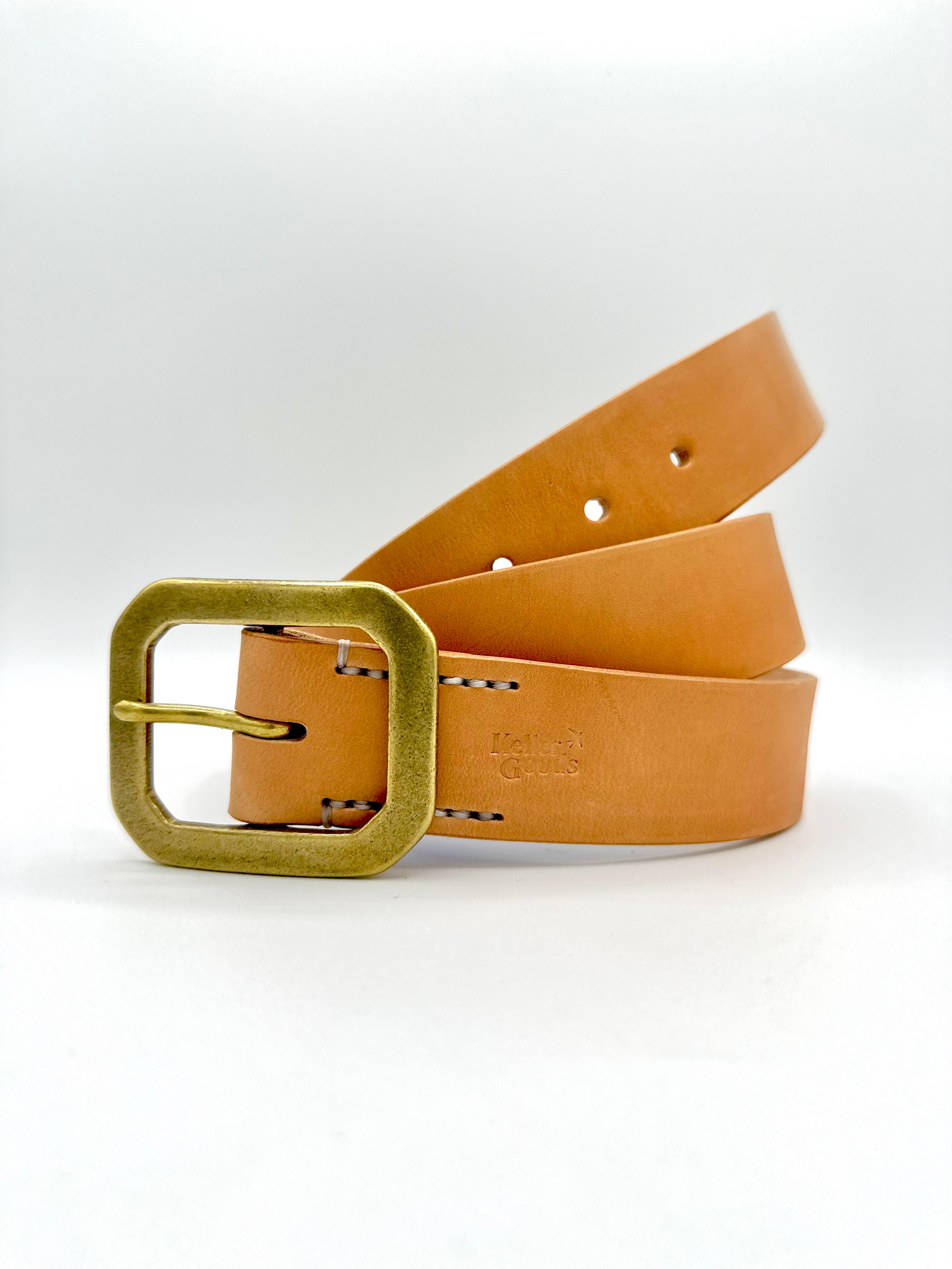 Keller Goods 1.5" Leather Belt Natural - Guilty Party