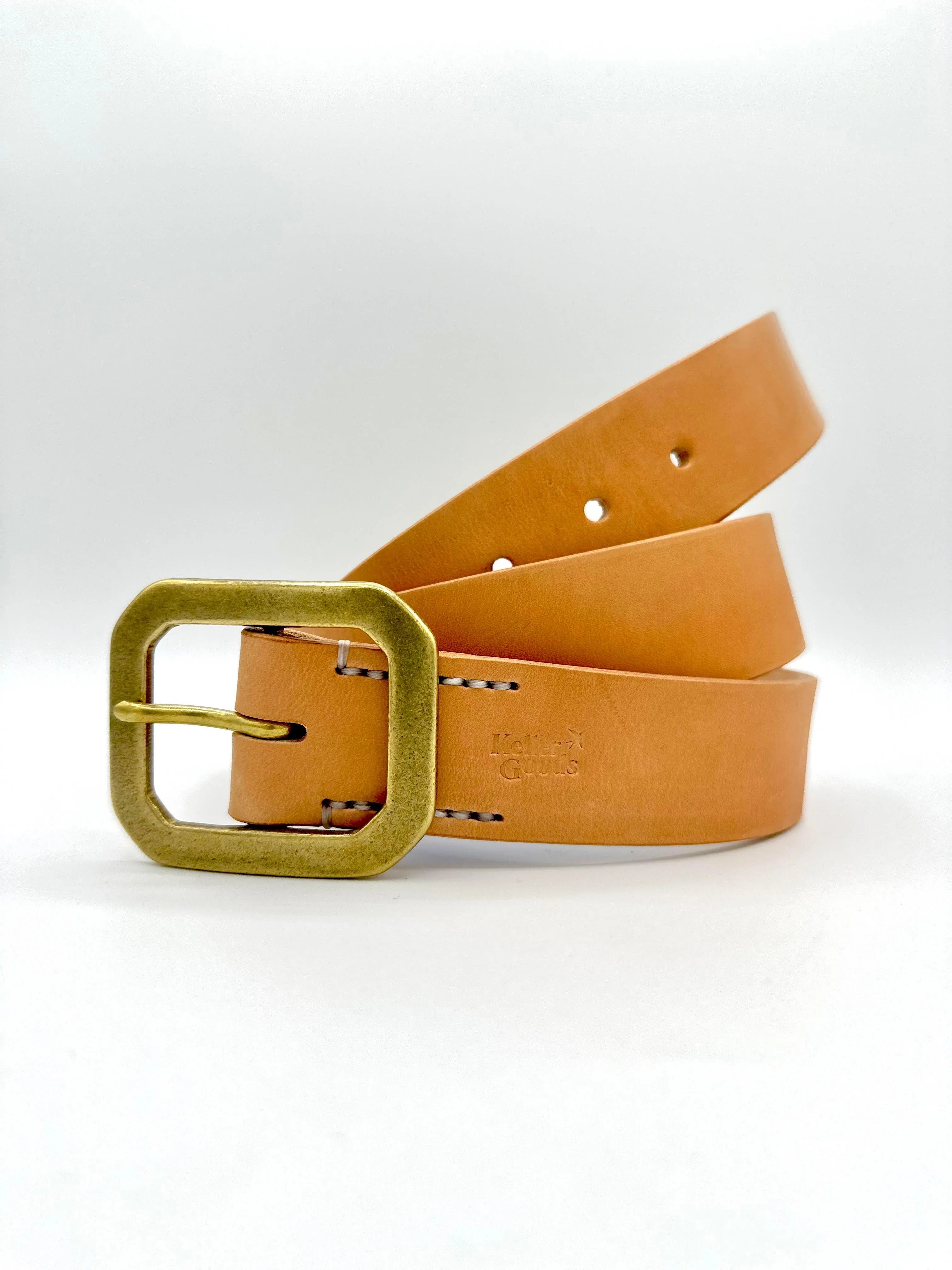 Keller Goods 1.5" Leather Belt Natural - Guilty Party
