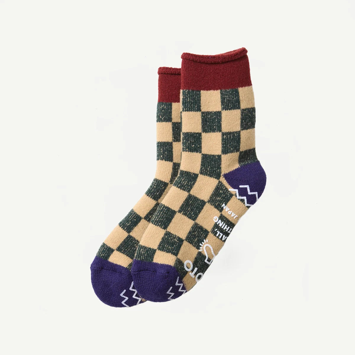 Rototo Pile Room Socks Checkerboard