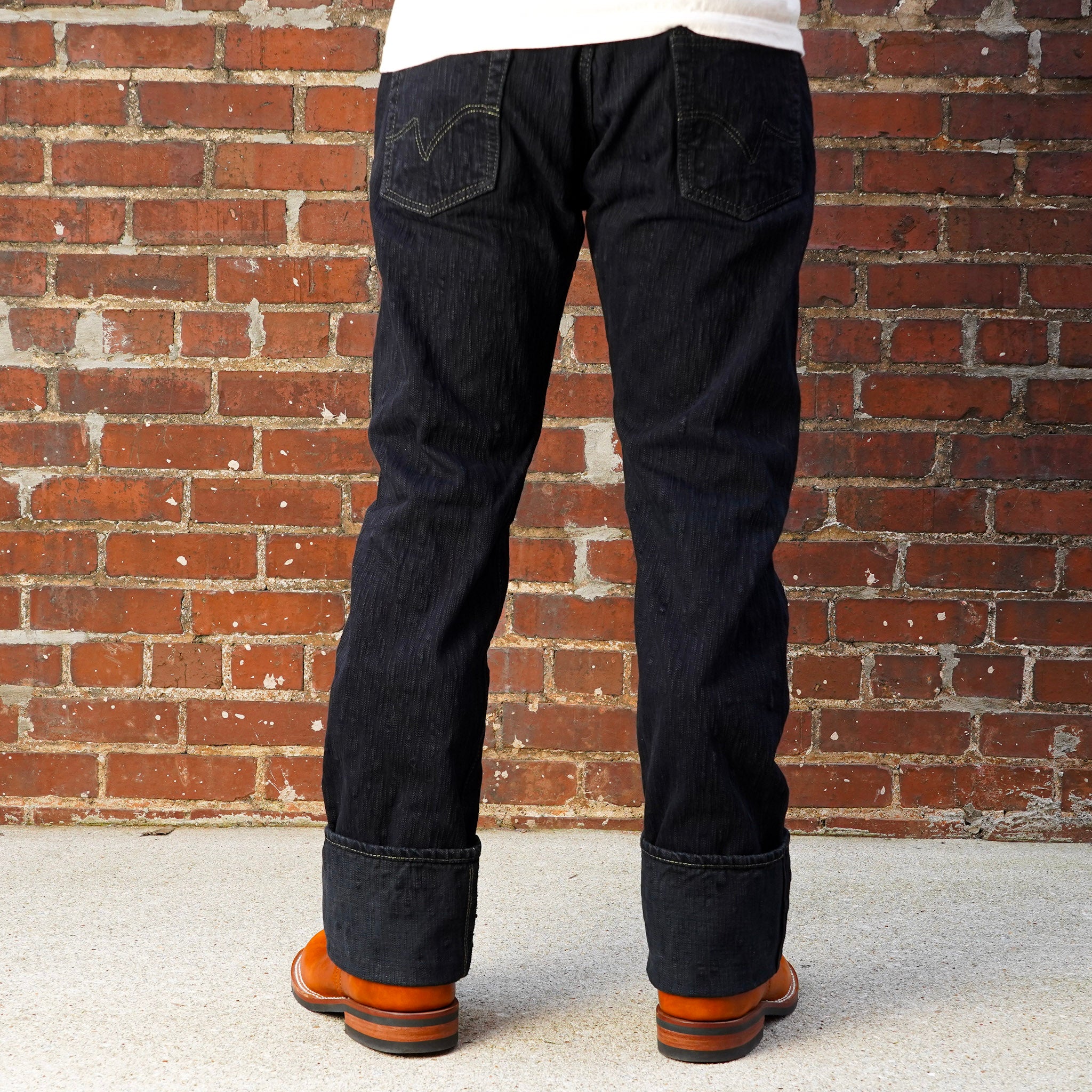 Iron Heart IH-634S-SLBod 16oz Slubby Selvedge Denim Straight Cut Jeans - Indigo Overdyed Black