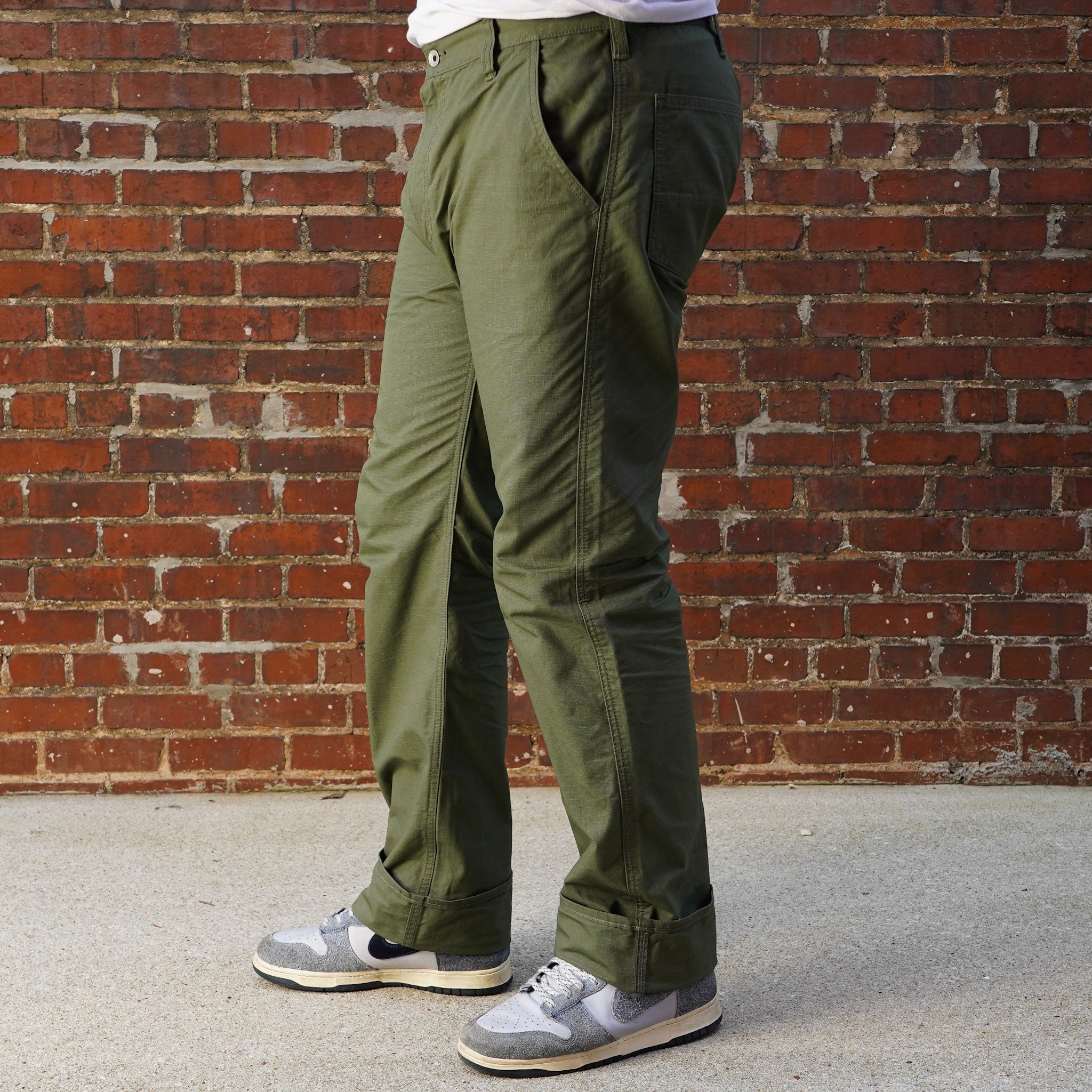 Iron Heart IH-746-GRN 8oz Ripstop Wide Pants - Army Green