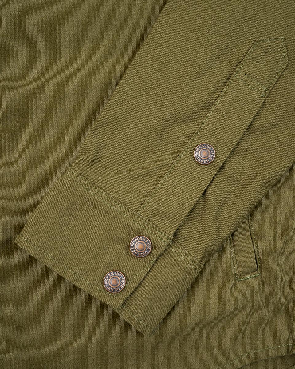 Iron Heart IHSH-425-OLV 8oz Military Whipcord CPO Shirt - Olive