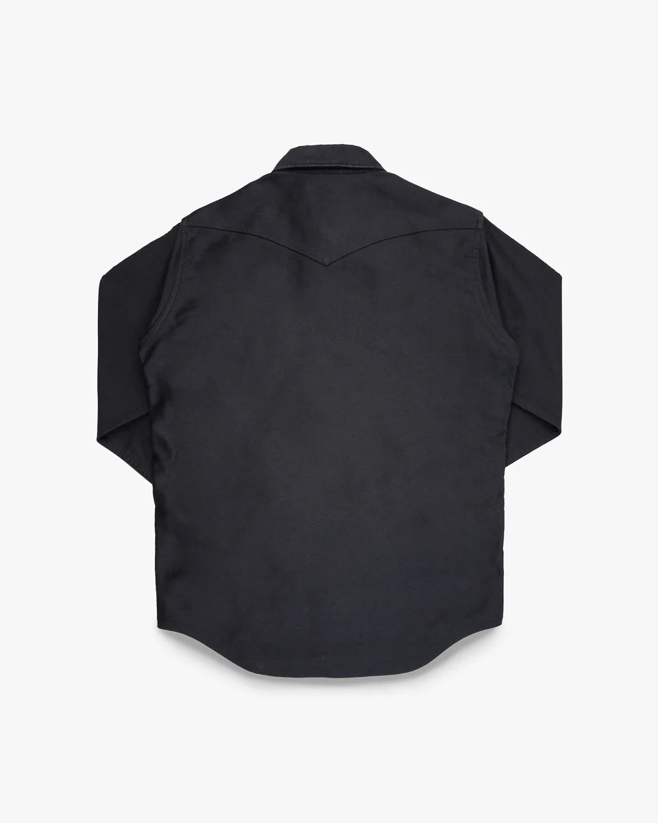 Iron Heart IHSH-426-BLK 12oz Military Moleskin Western Shirt - Black