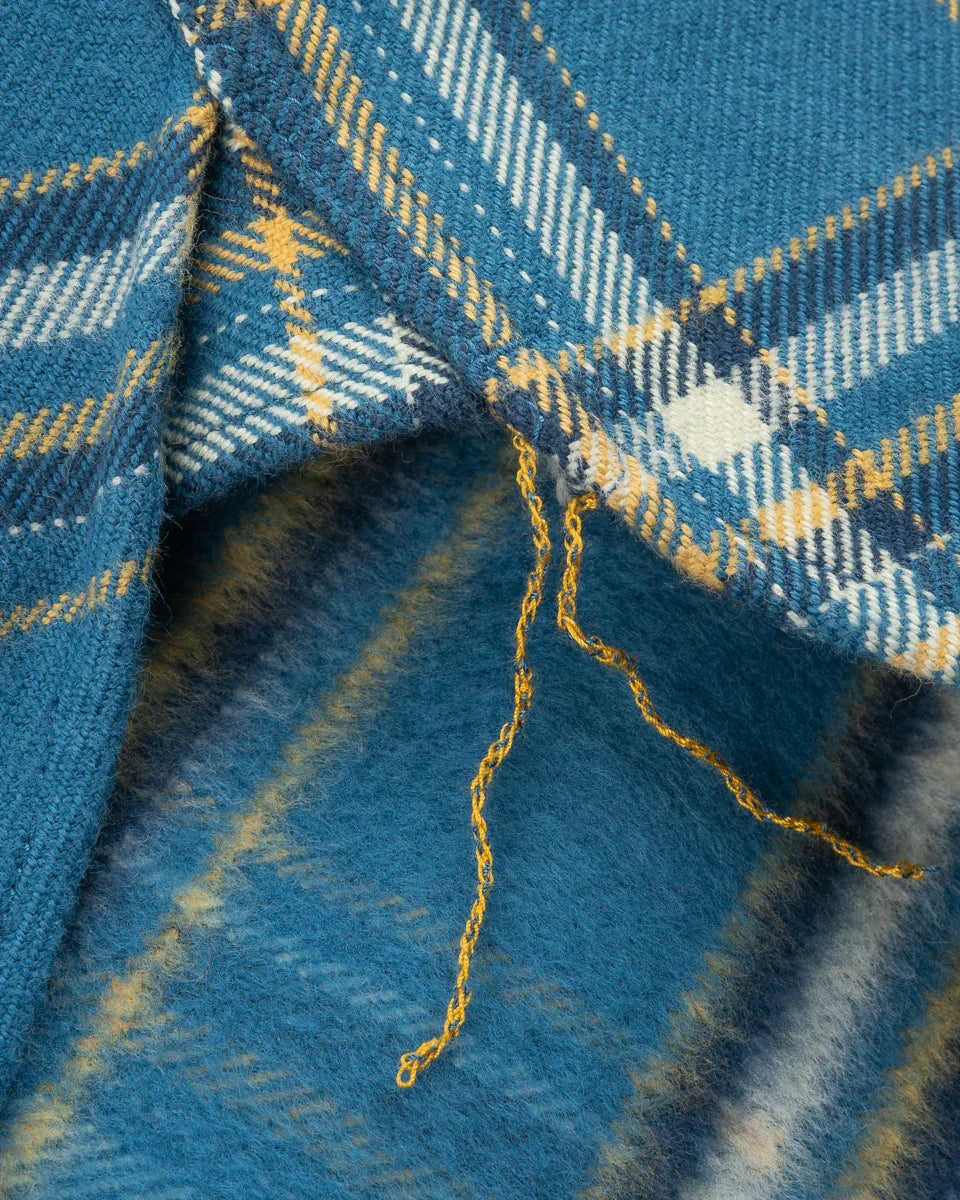 Iron Heart IHSH-435-BLU Ultra Heavy Flannel American Check Work Shirt - Blue