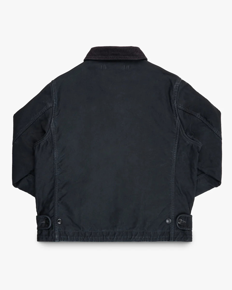 Iron Heart IHM-48-BLK 12oz Whipcord Lightweight N1 Deck Jacket - Black