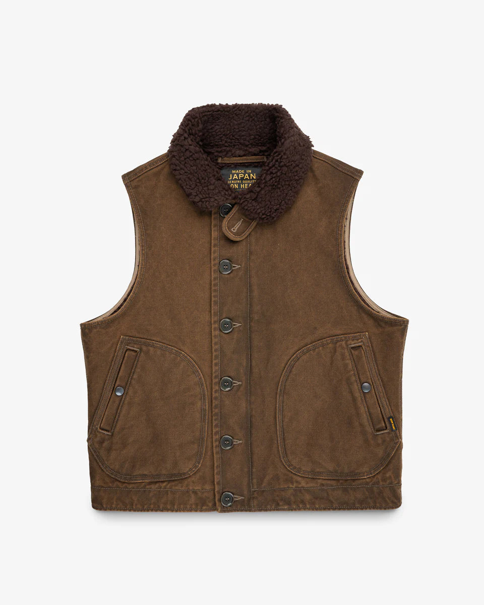 Iron Heart IHV-51-BRN 12oz Duck N1 Deck Vest - Brown