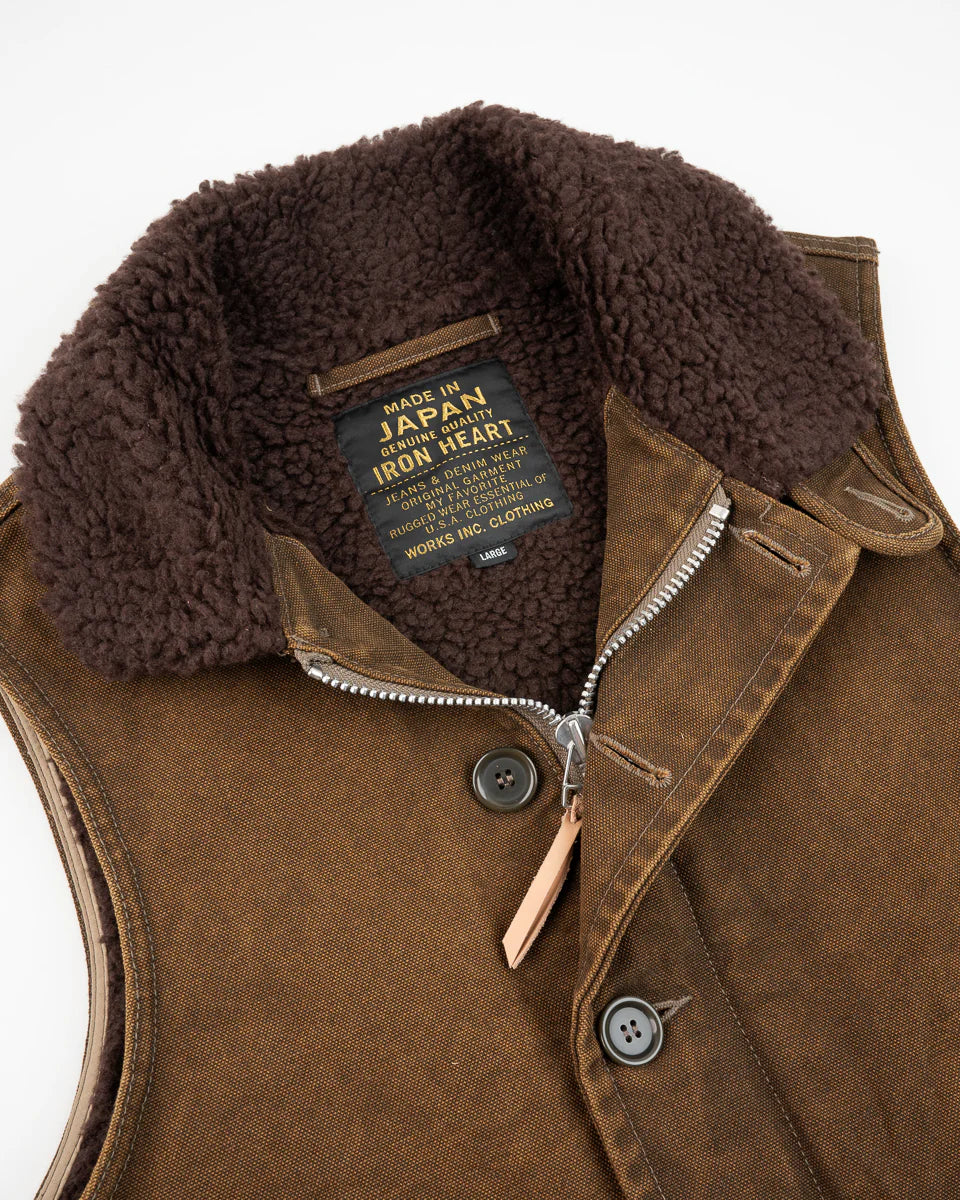 Iron Heart IHV-51-BRN 12oz Duck N1 Deck Vest - Brown