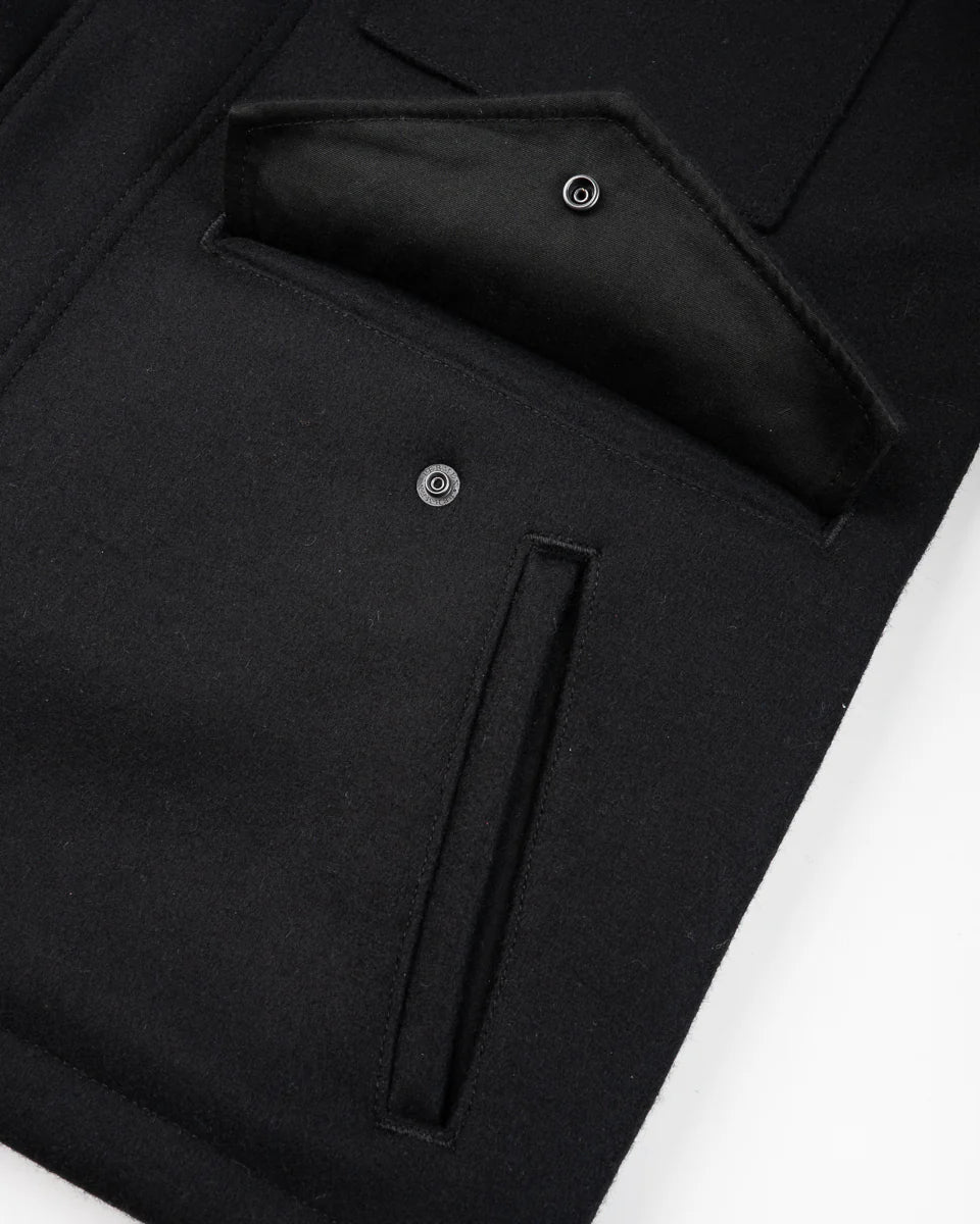 Iron Heart IHM-49-BLK 21oz Melton Wool M65 Field Jacket - Black