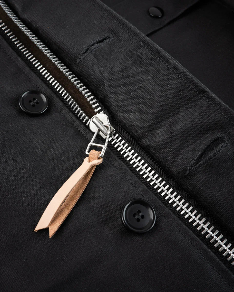 Iron Heart IHM-45-BLK Oiled Whipcord A2 Deck Jacket - Black