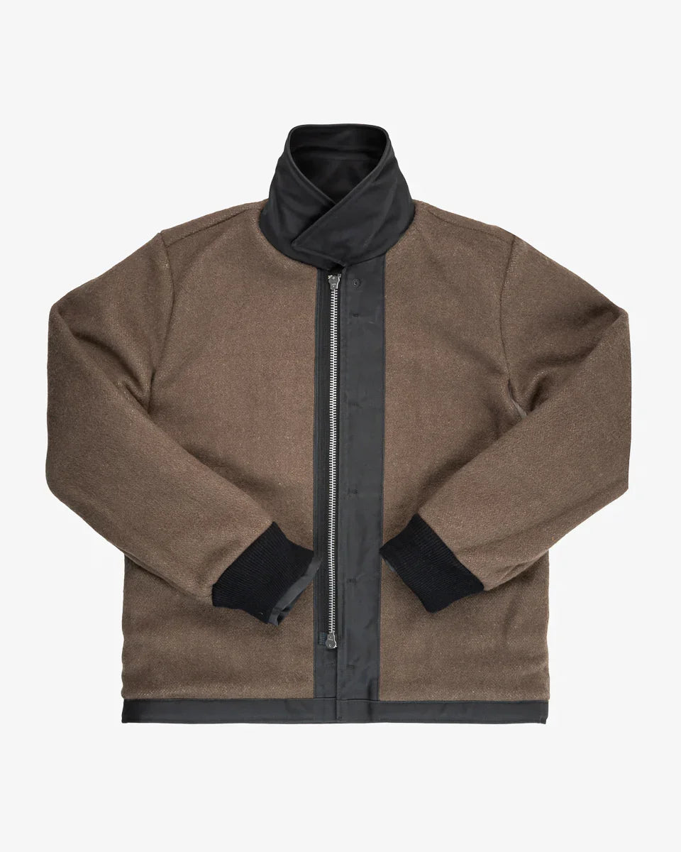 Iron Heart IHM-45-BLK Oiled Whipcord A2 Deck Jacket - Black