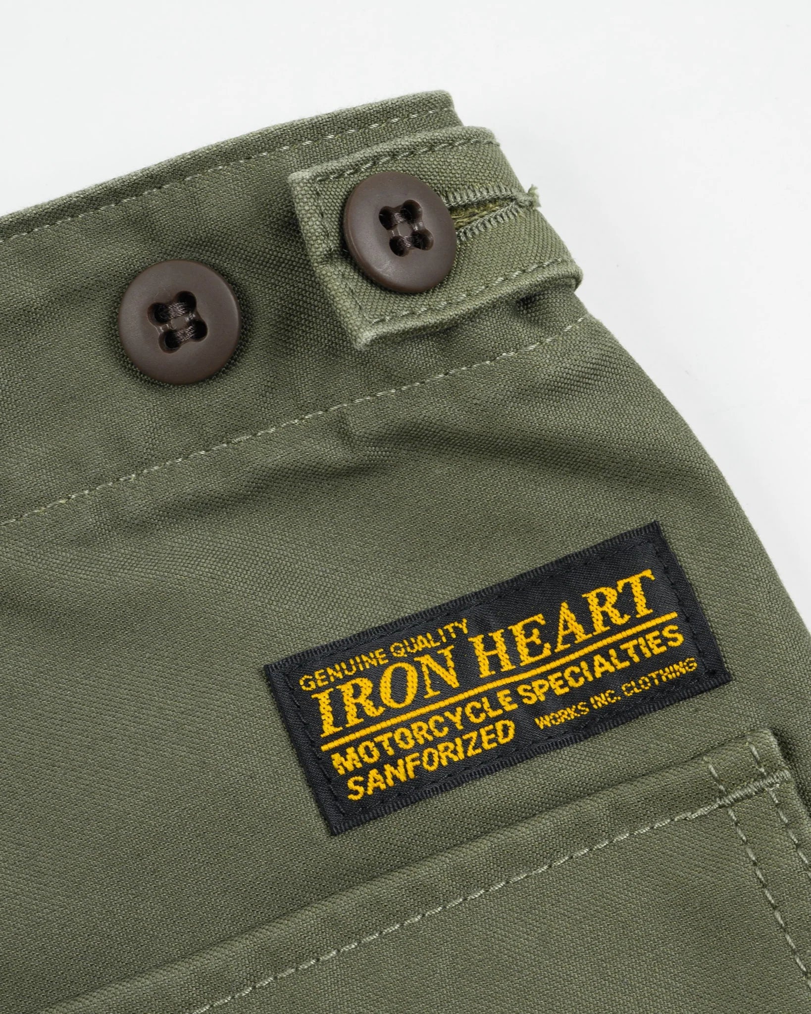 Iron Heart IH-744-GRN 10oz Back Sateen Baker Pants - Army Green