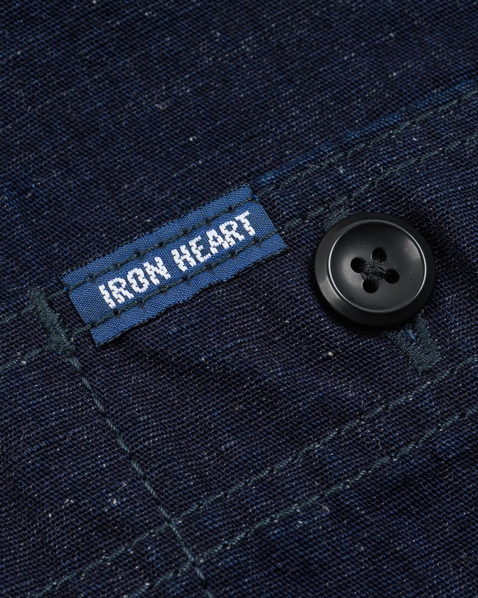 Iron Heart IHSH-443-IND 7oz Cotton Linen Chambray Work Shirt - Indigo
