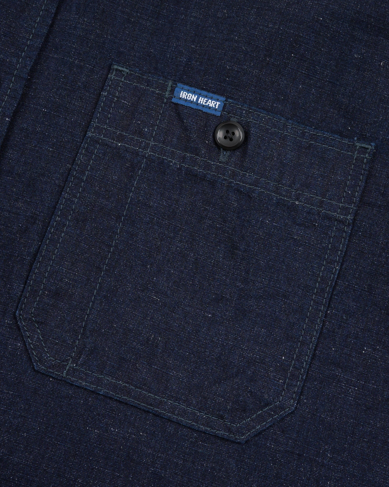 Iron Heart IHSH-443-IND 7oz Cotton Linen Chambray Work Shirt - Indigo
