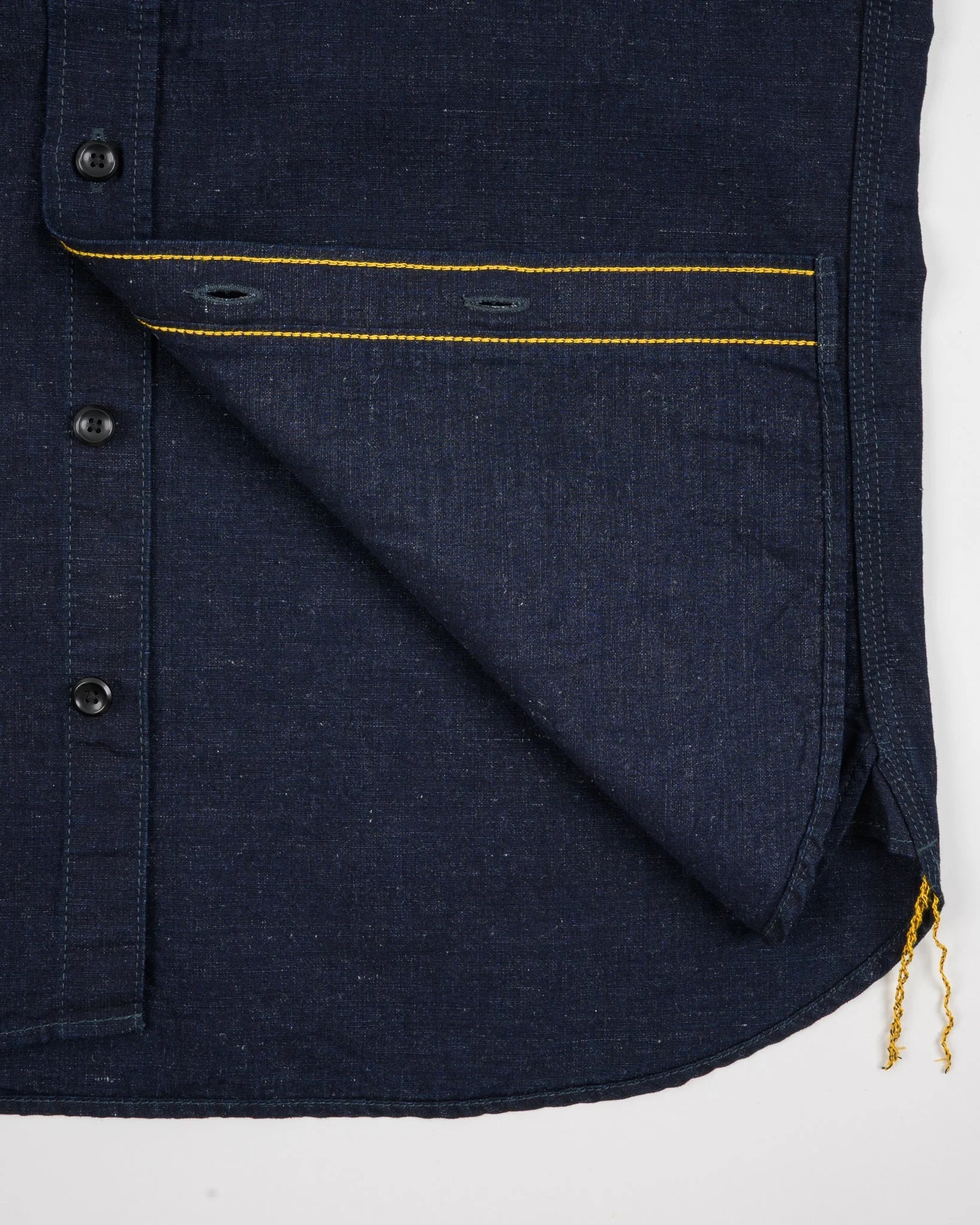 Iron Heart IHSH-443-IND 7oz Cotton Linen Chambray Work Shirt - Indigo