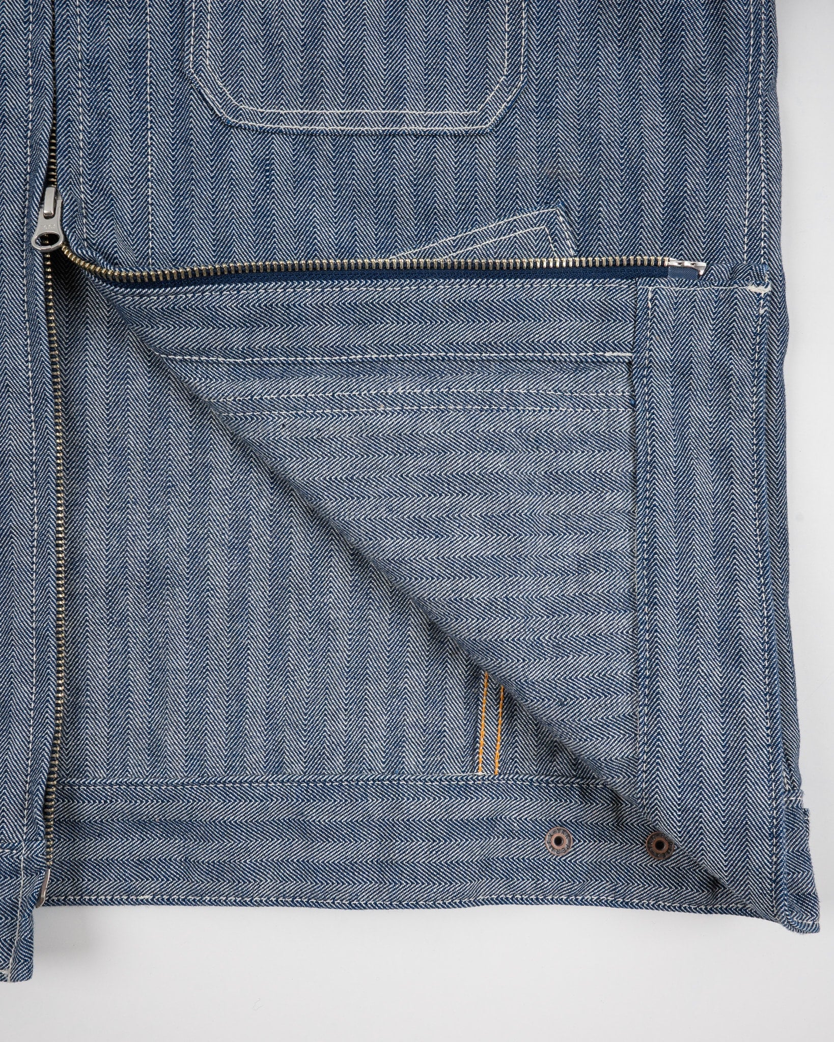 Iron Heart IHJ-164-BLU 10.5oz Herringbone Work Jacket - Indigo