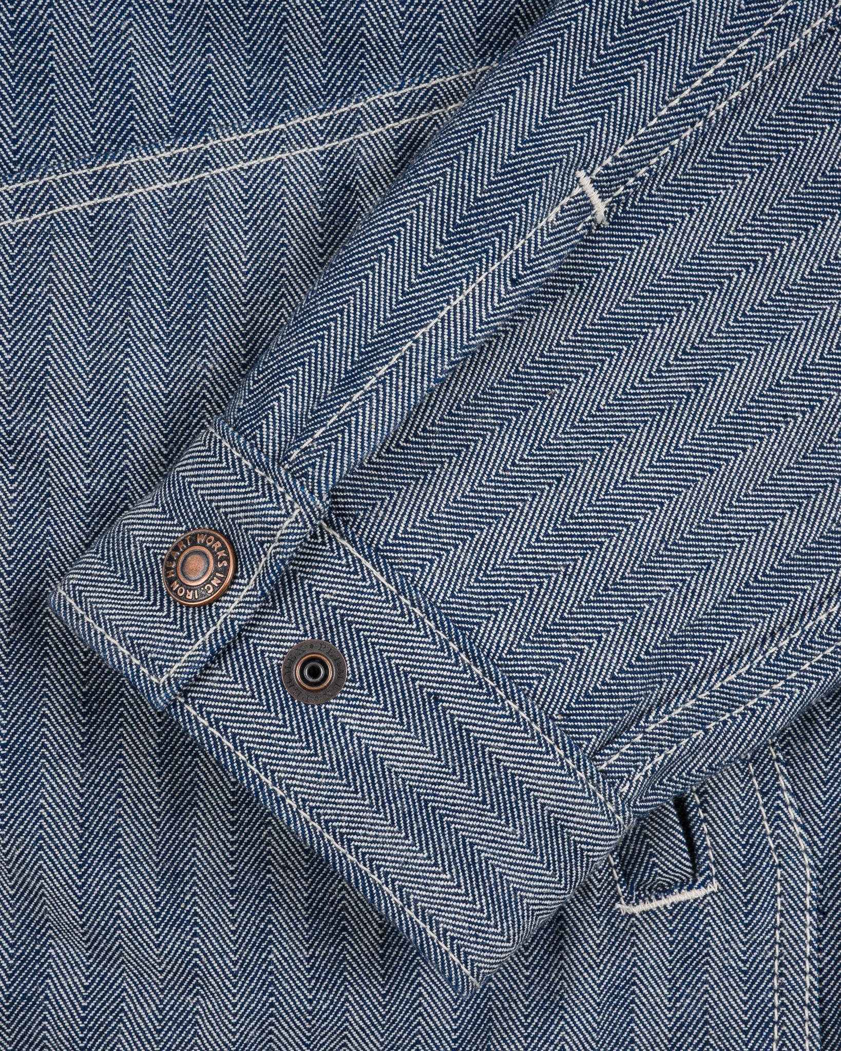 Iron Heart IHJ-164-BLU 10.5oz Herringbone Work Jacket - Indigo