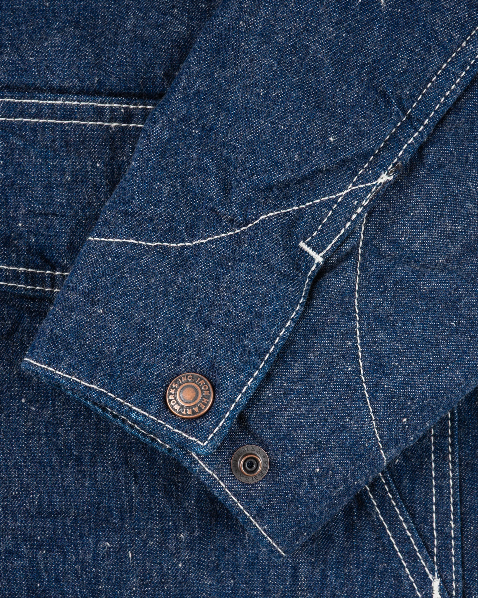 Iron Heart IHJ-149-IND 10oz Selvedge Denim Blanket Lined Chore Jacket - Indigo