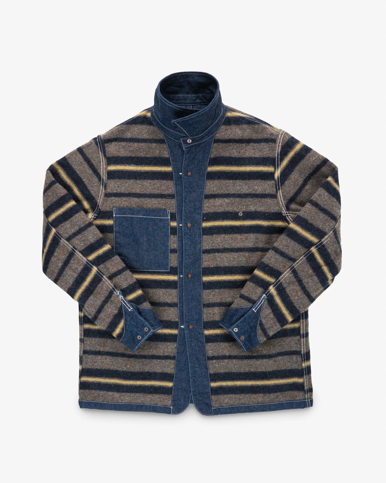 Iron Heart IHJ-149-IND 10oz Selvedge Denim Blanket Lined Chore Jacket - Indigo