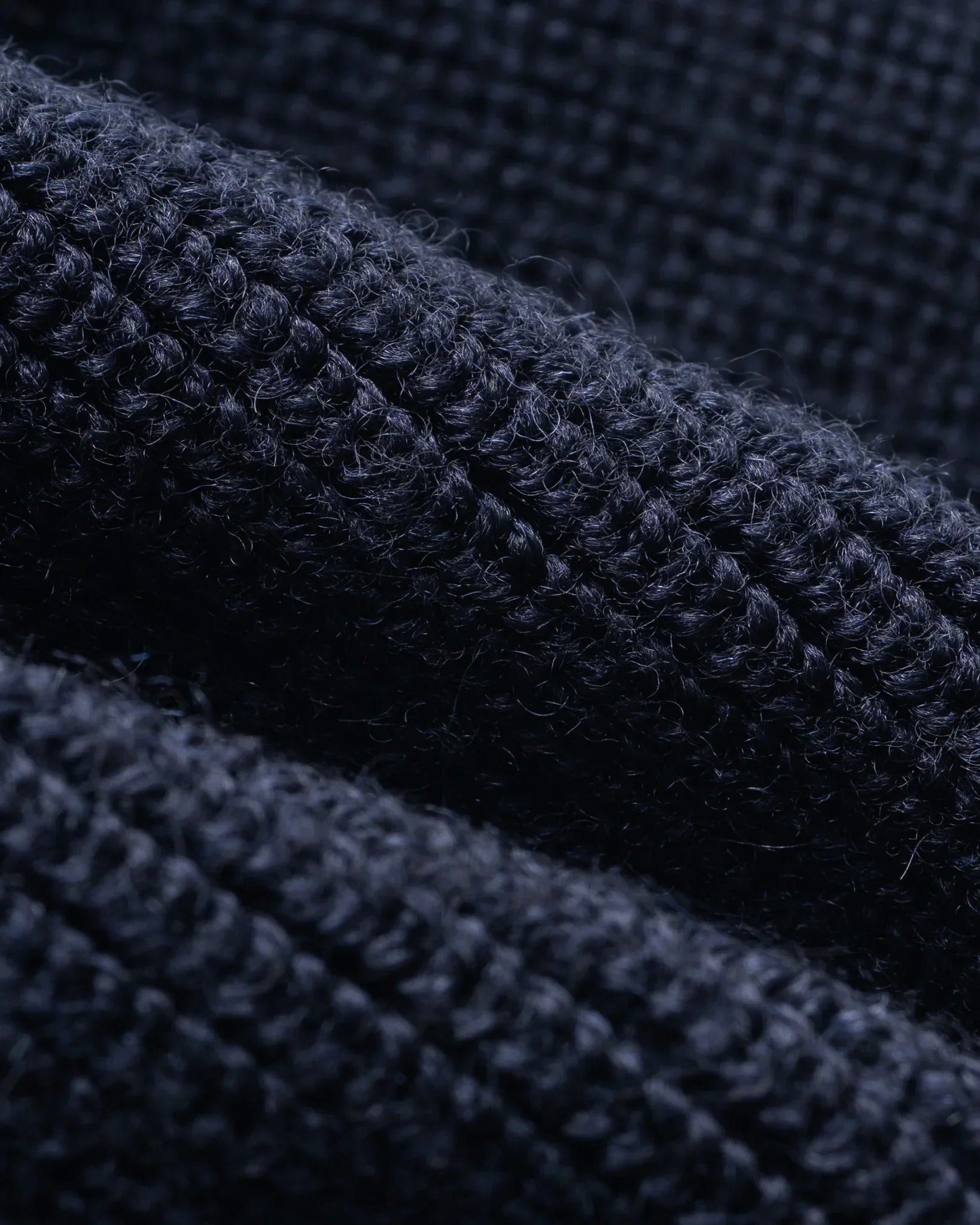 Iron Heart IHG-080-NAV 100% Wool Ribbed Beanie - Navy