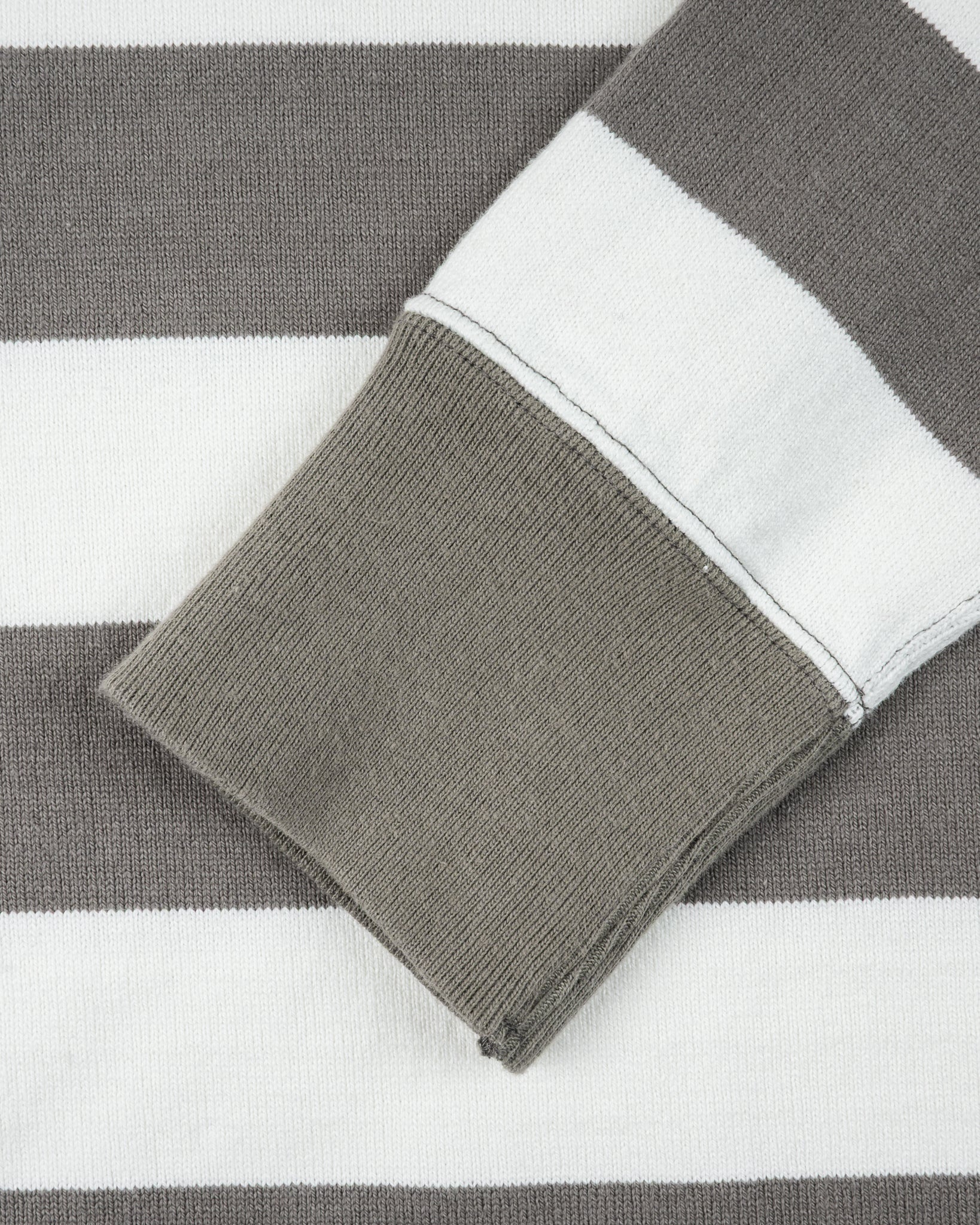 Iron Heart IHTB-01-GRY-WHT 11oz Cotton Knit Long-Sleeved Sweater - Grey/White