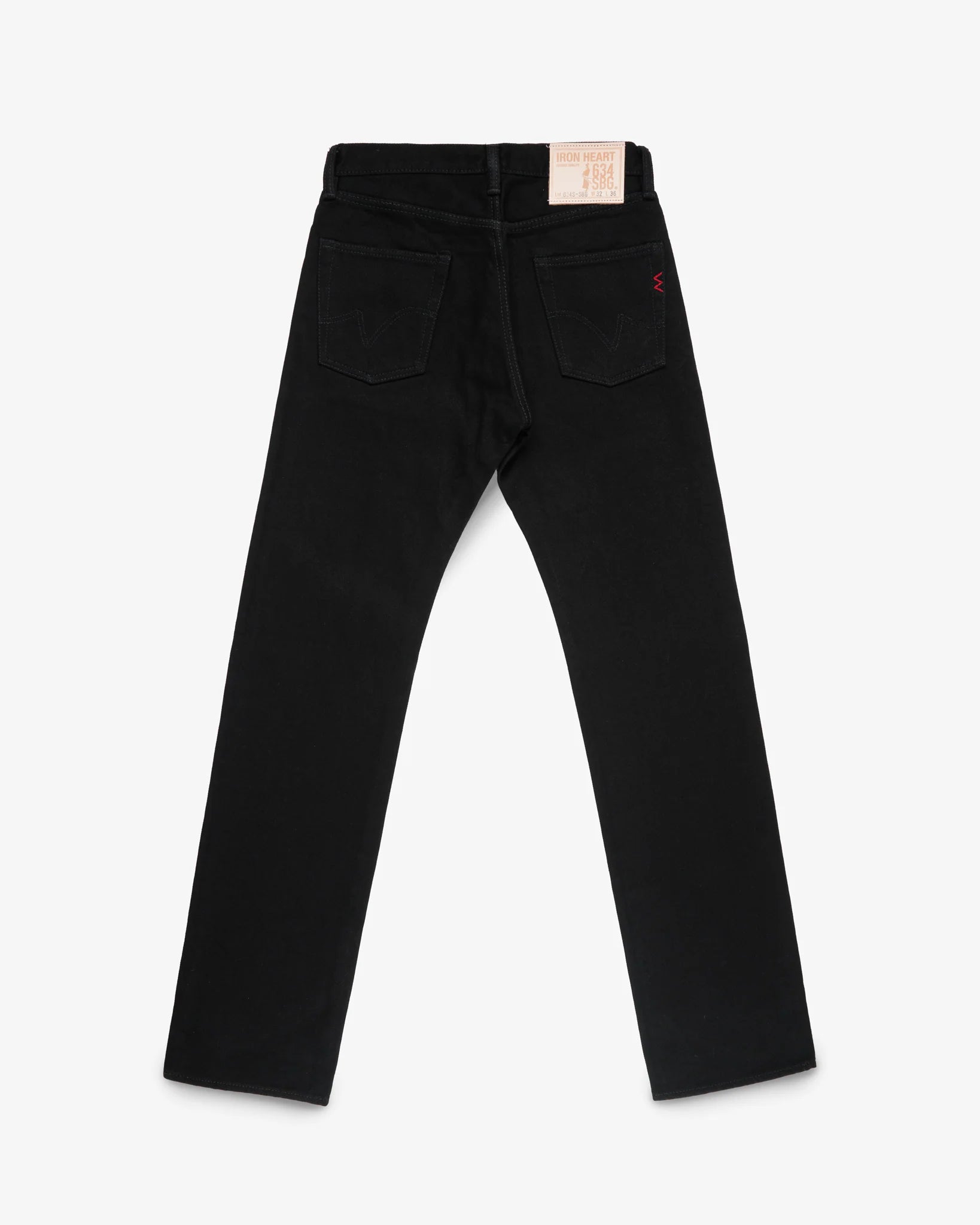 Iron Heart IH-634S-SBG 21oz Selvedge Denim Straight Cut Jeans - Superblack (Fades To Grey)