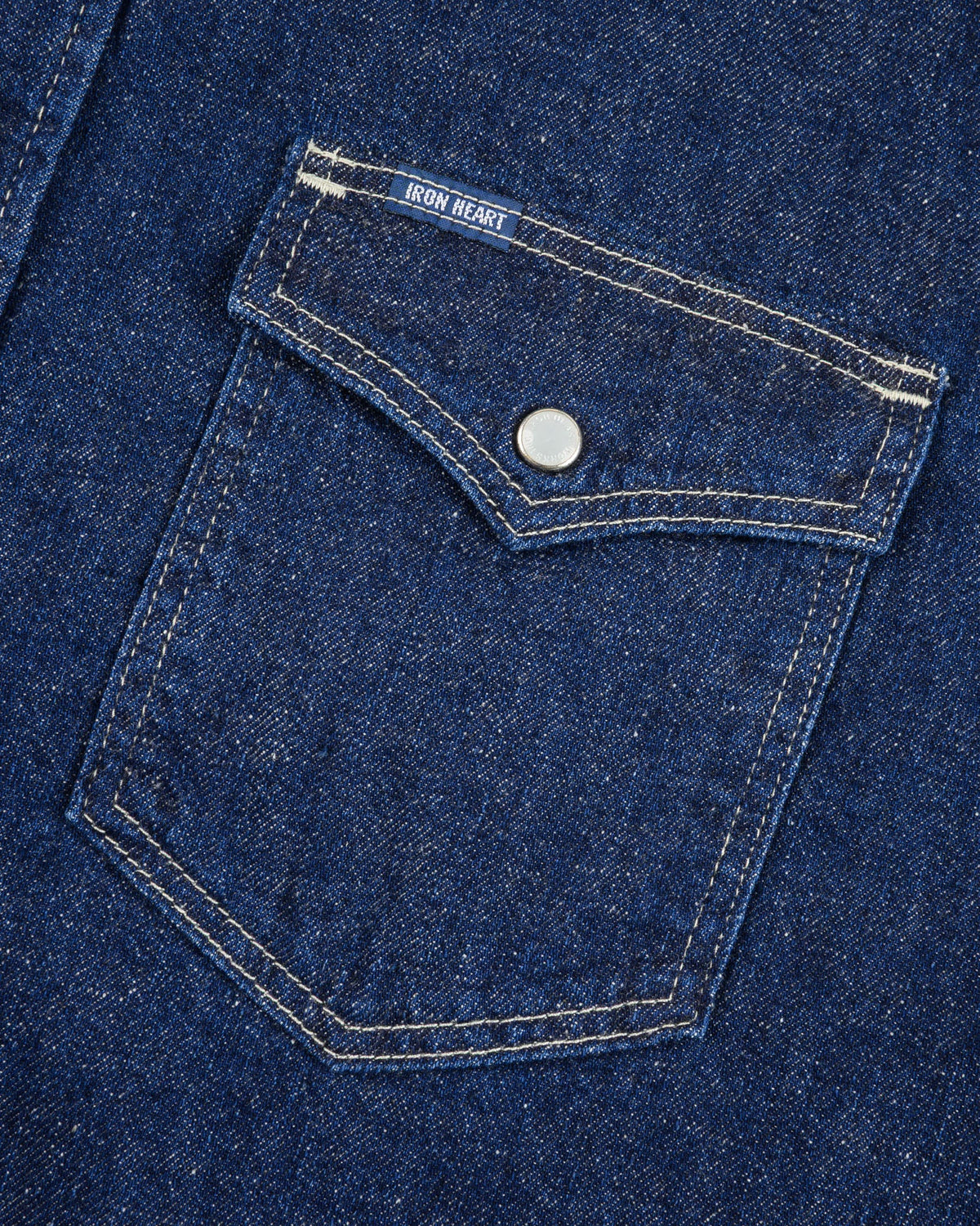 Iron Heart IHSH-448-IND 7oz Recycled Cotton Denim Western Shirt - Indigo