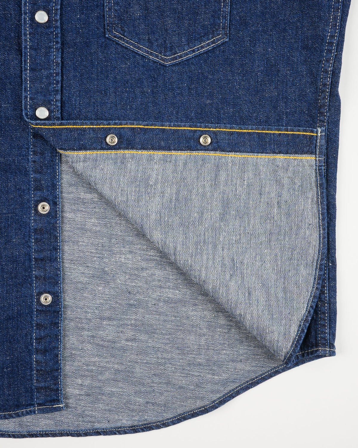 Iron Heart IHSH-448-IND 7oz Recycled Cotton Denim Western Shirt - Indigo