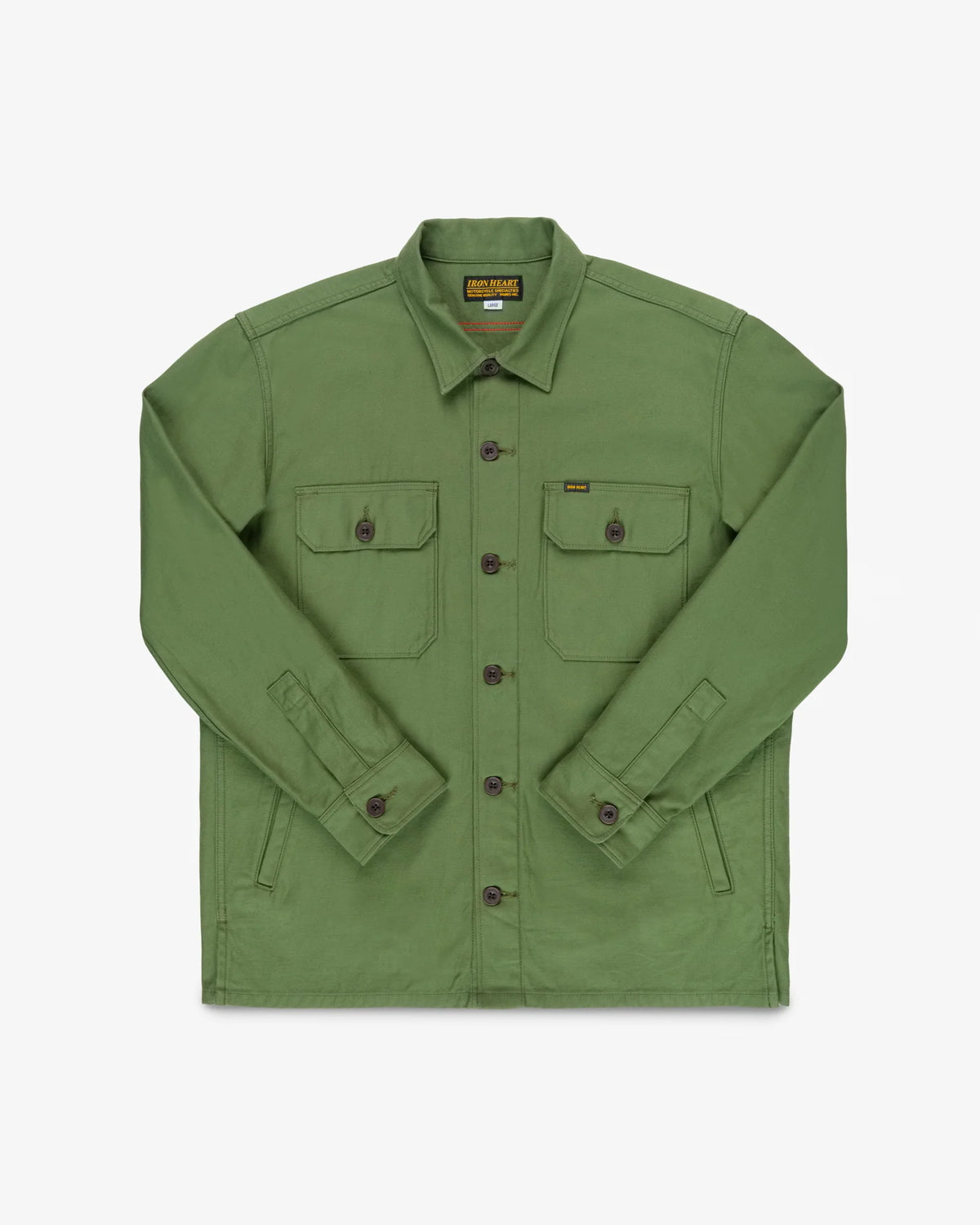 Iron Heart IHSH-451-ODG 9oz Cotton Sateen Military CPO Shirt - Olive Drab Green