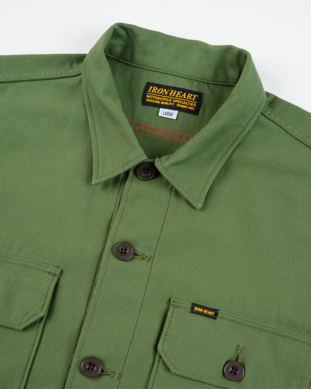 Iron Heart IHSH-451-ODG 9oz Cotton Sateen Military CPO Shirt - Olive Drab Green