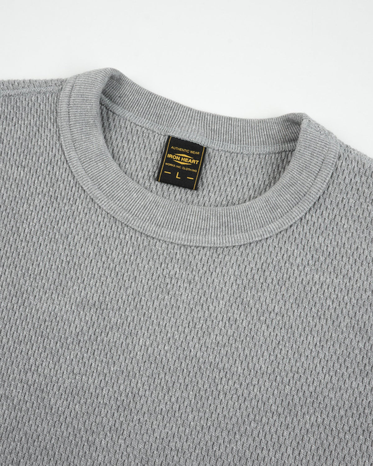 Iron Heart IHSW-86-GRY Heavyweight Thermal Crew Neck Sweater - Grey