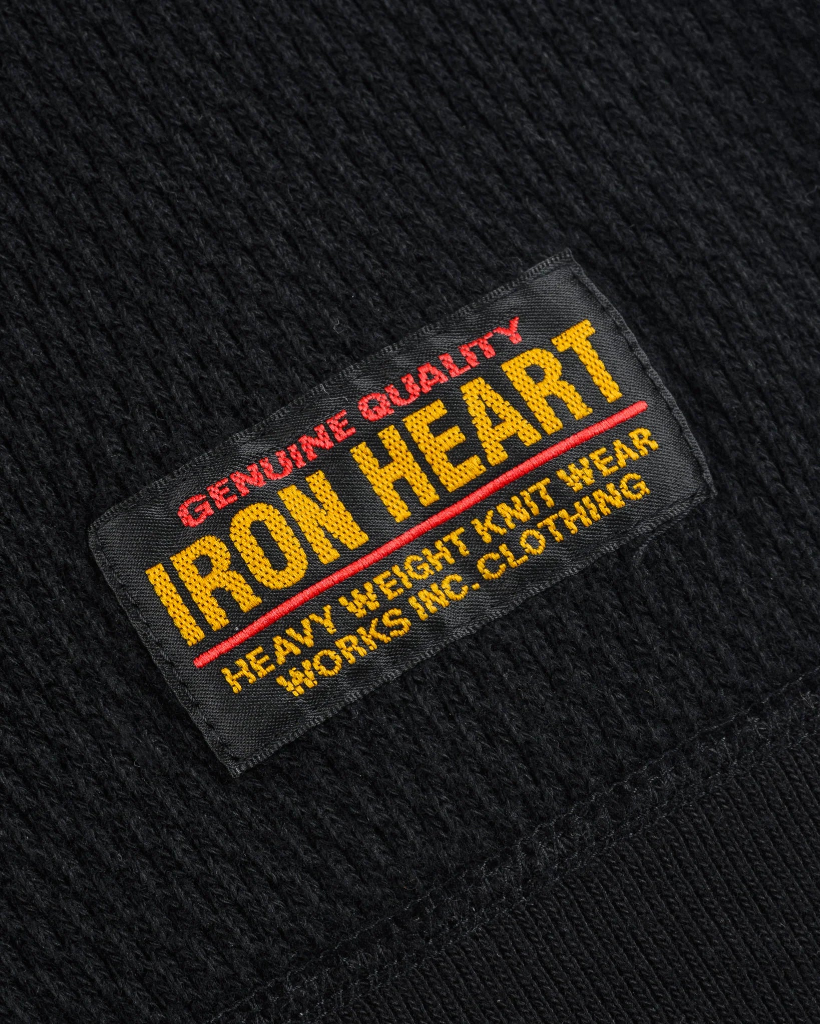 Iron Heart IHSW-86-BLK Heavyweight Thermal Crew Neck Sweater - Black