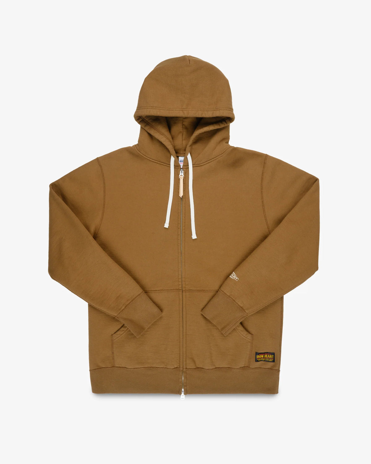 Iron Heart IHSW-82L-BRN 14oz Ultra Heavyweight Loopwheel Cotton Zip Up Hoodie - Brown