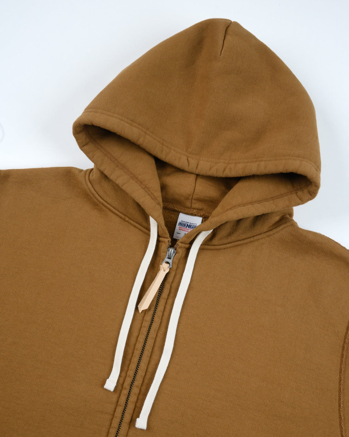 Iron Heart IHSW-82L-BRN 14oz Ultra Heavyweight Loopwheel Cotton Zip Up Hoodie - Brown