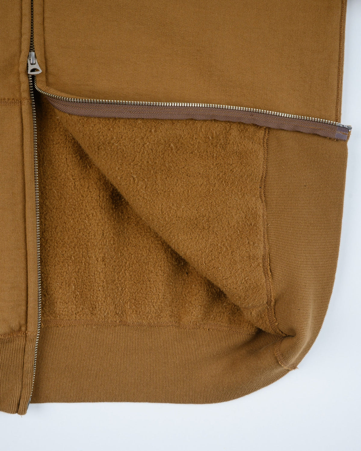 Iron Heart IHSW-82L-BRN 14oz Ultra Heavyweight Loopwheel Cotton Zip Up Hoodie - Brown