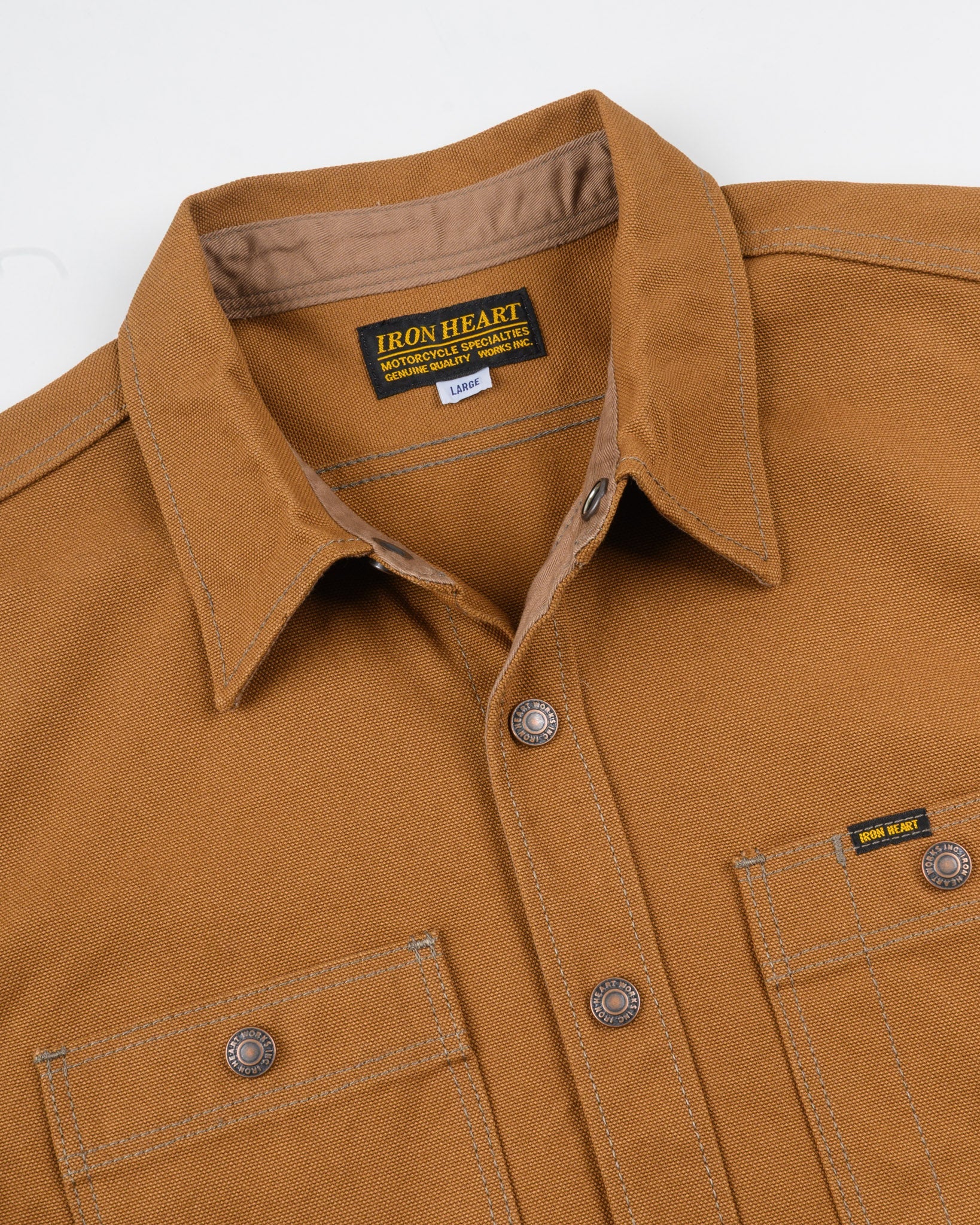 Iron Heart IHSH-189-BRN 17oz Duck CPO Work Shirt - "The UnTucked" - Brown