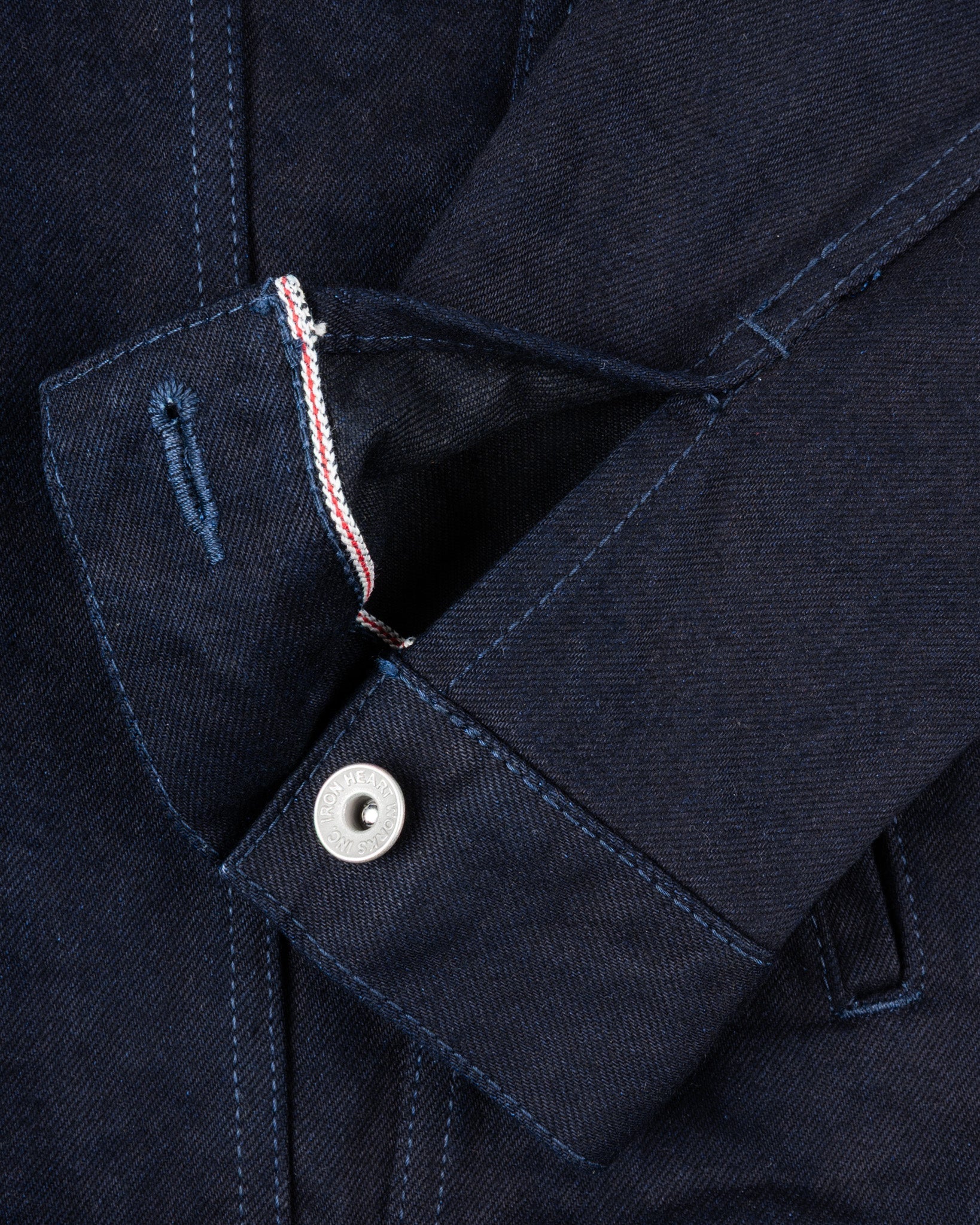 Iron Heart IH-526J-142ib 14oz Selvedge Denim Modified Type III Jacket - Indigo/Black