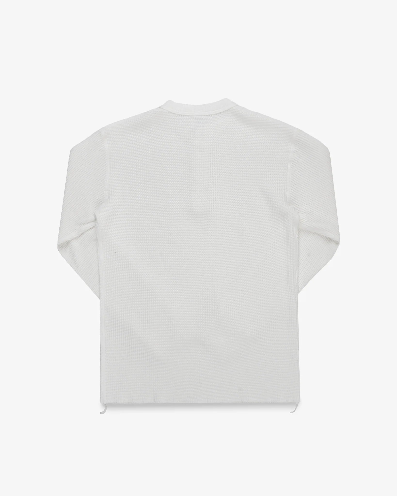 Iron Heart IHTL-1213-WHT Waffle Knit Long Sleeved Thermal Henley - White