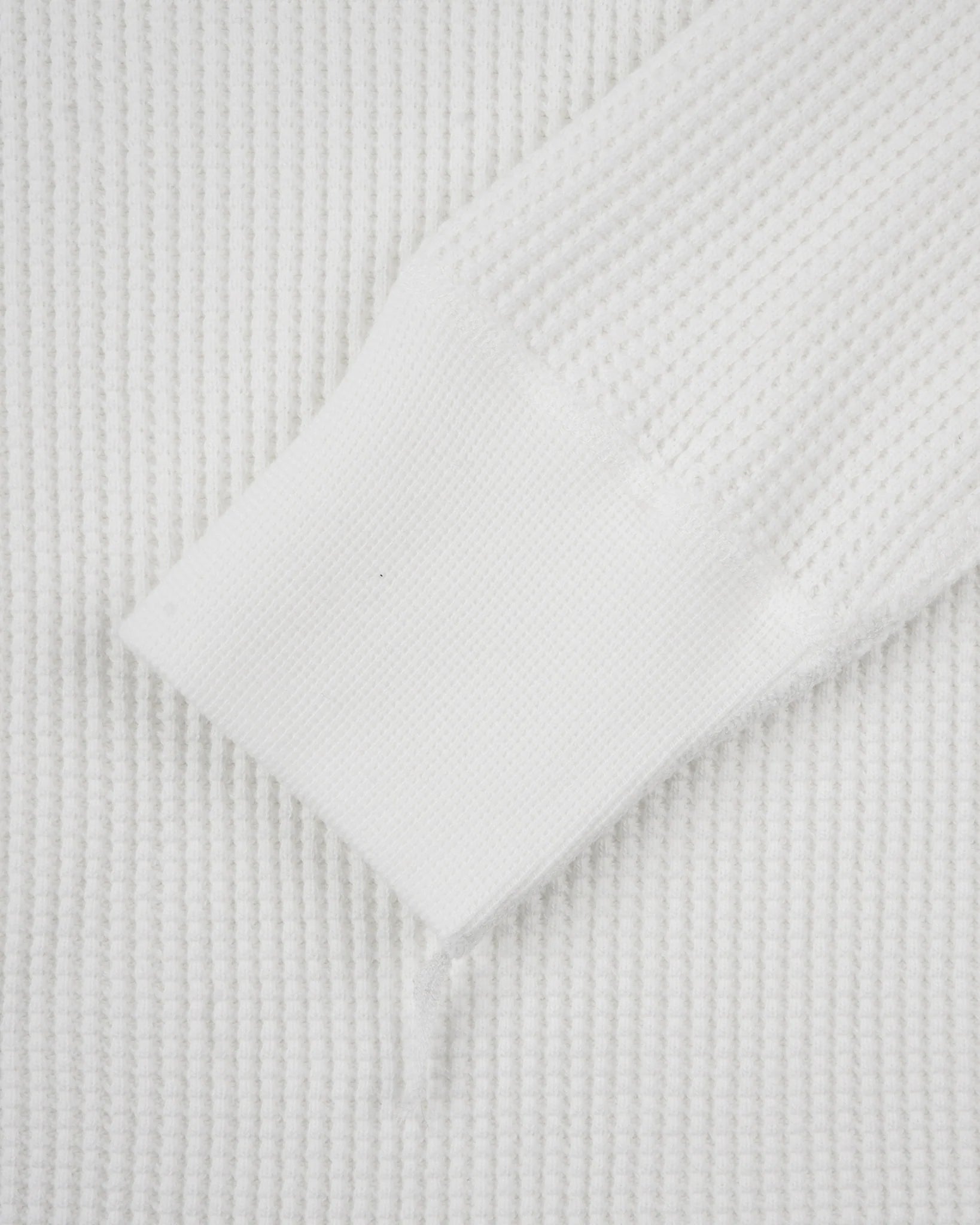 Iron Heart IHTL-1213-WHT Waffle Knit Long Sleeved Thermal Henley - White