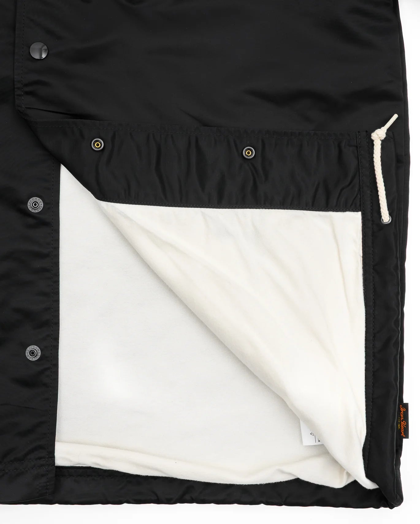 Iron Heart IHJ-160-BLK-NP 4.8oz Nylon Coach Jacket - Black - No