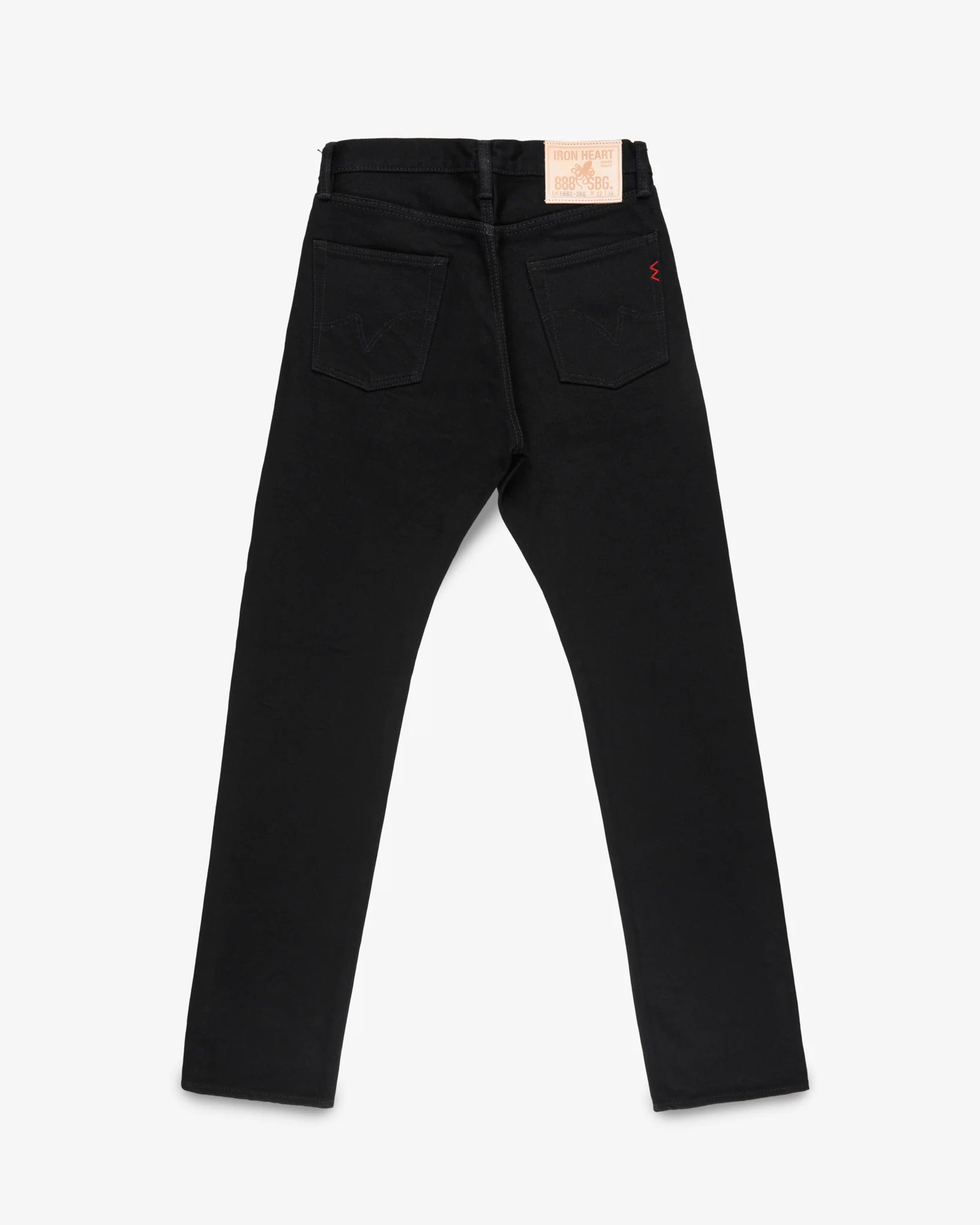 Iron Heart IH-888S-SBG 21oz Selvedge Denim Relaxed Tapered Cut Jeans - Superblack (Fades To Grey)